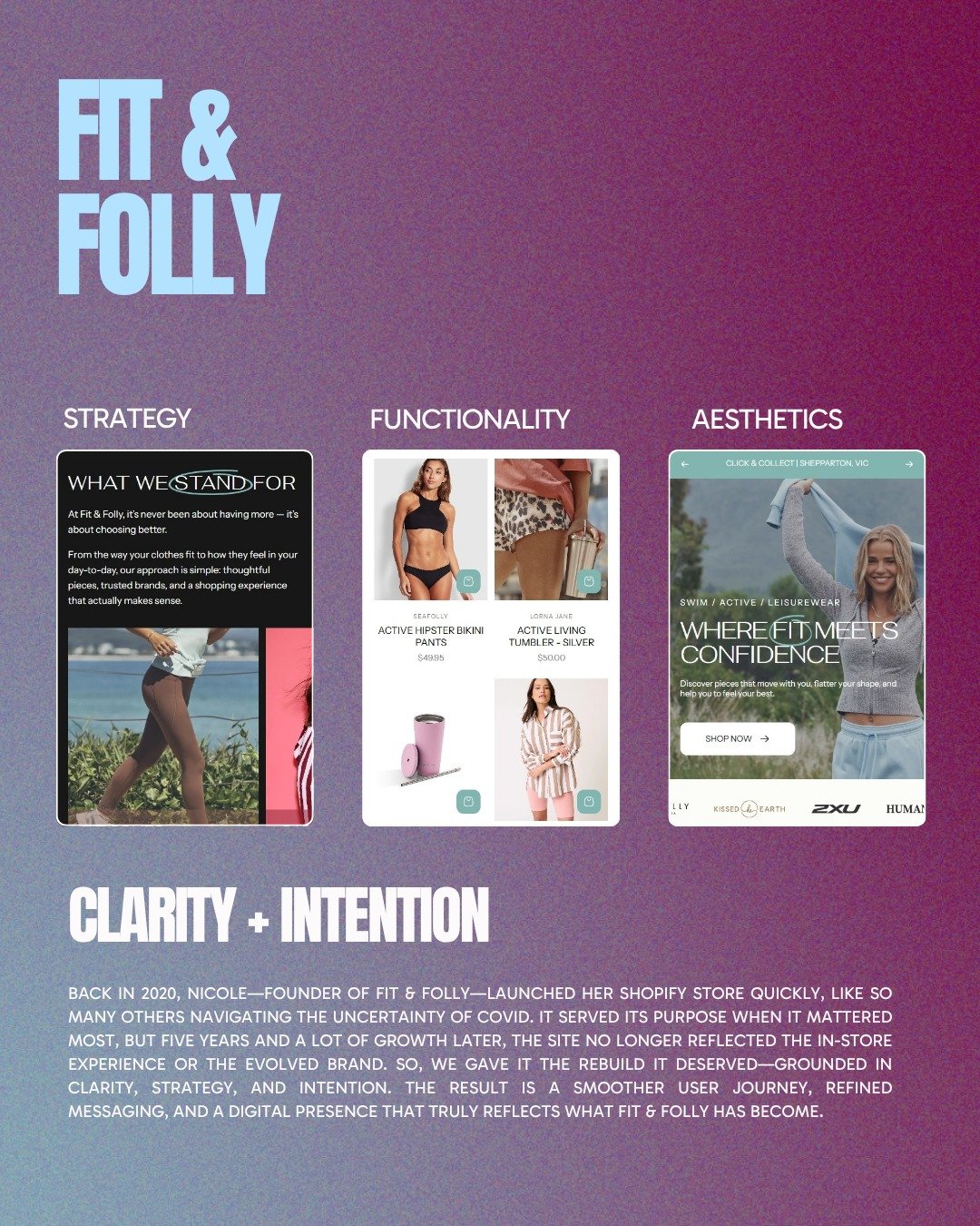 Back in 2020, Nicole (founder of Fit &amp; Folly) did what so many business owners had to do during COVID. She moved fast and got her Shopify store live to keep things going. It wasn&rsquo;t perfect, but it did the job when it mattered most.

Five ye