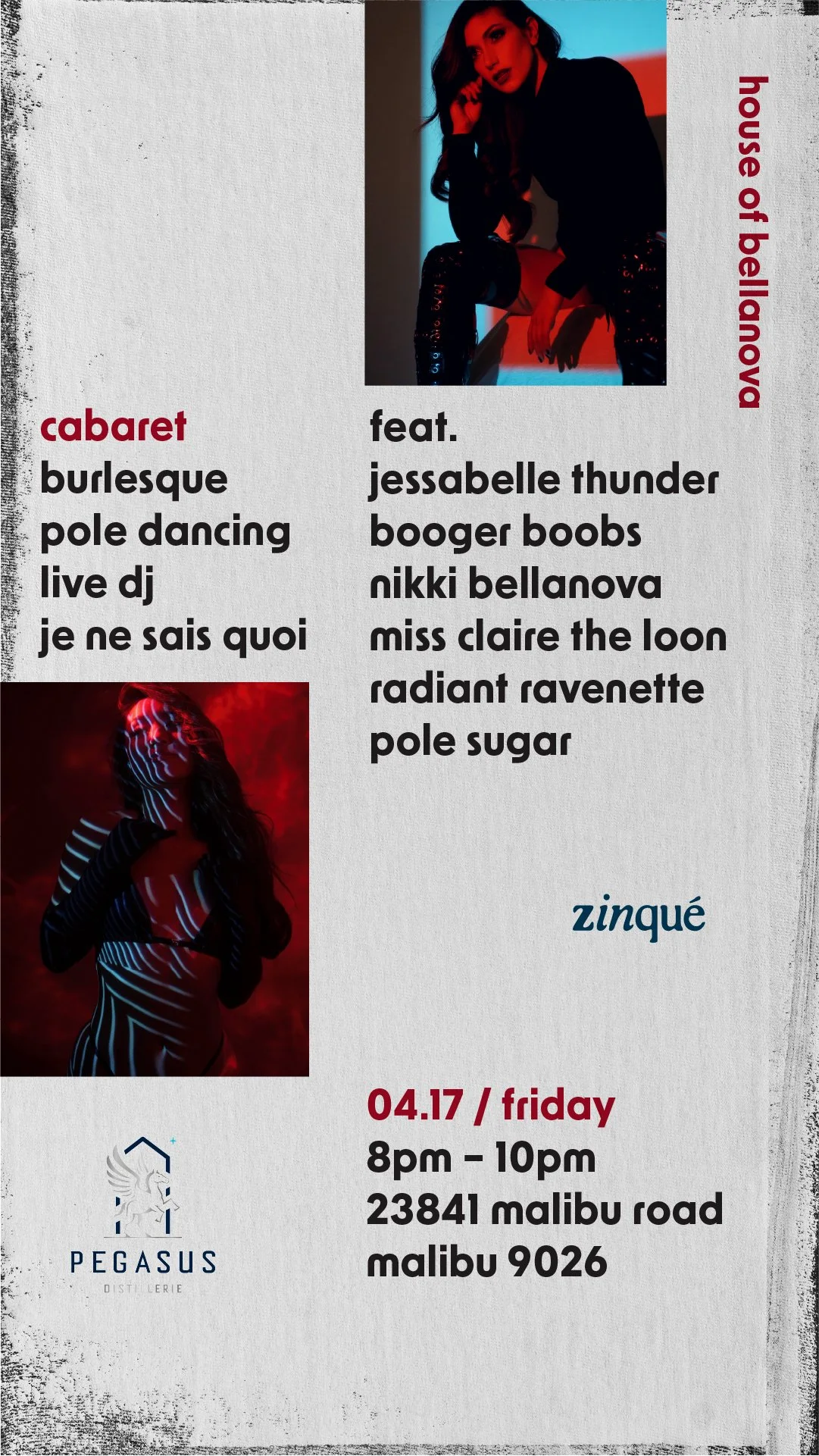 Promo for Cabaret at zinqué Malibu