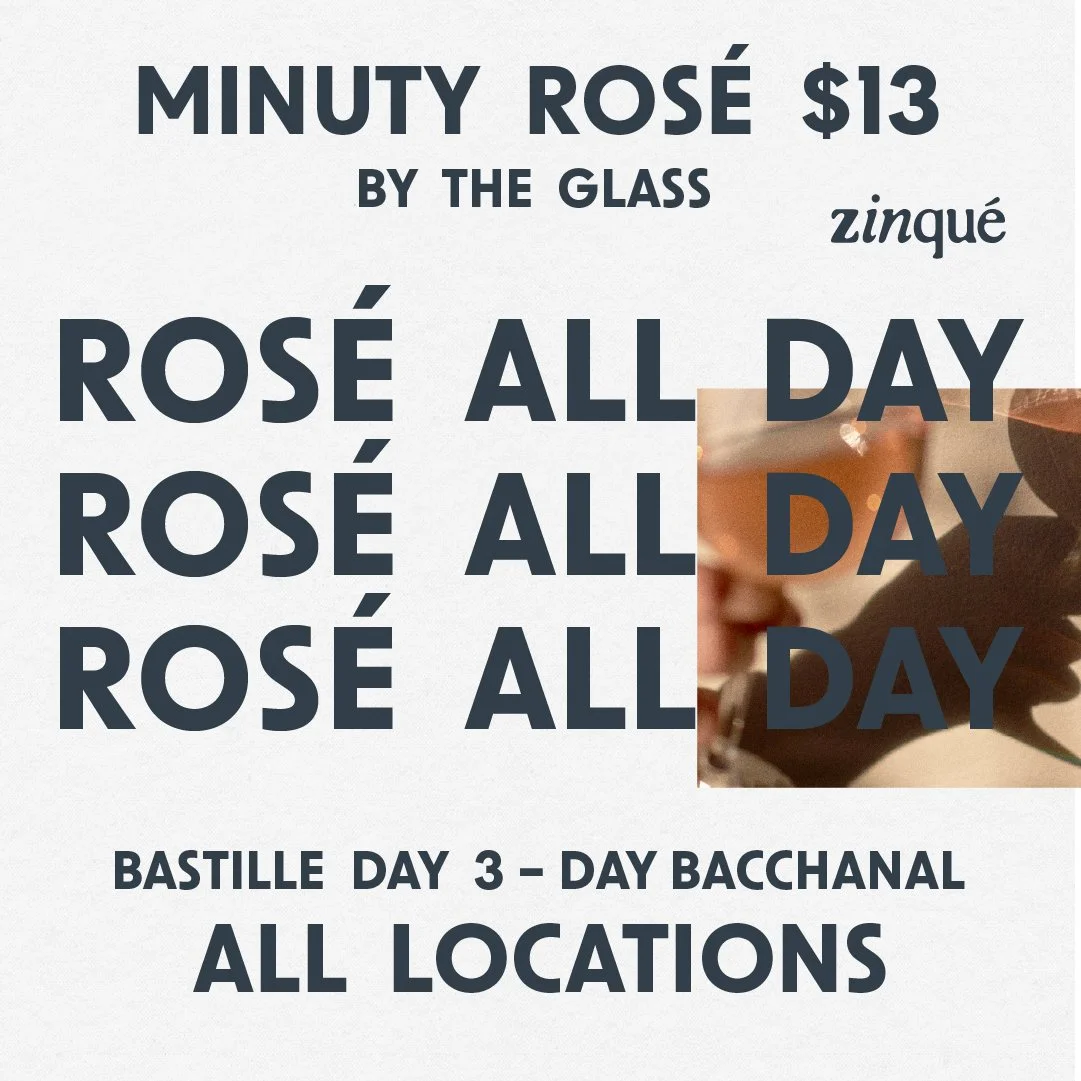 zinqué x minuty : rosé all day | all locations