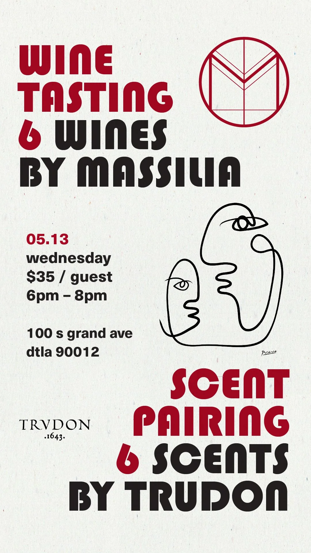 Promo for Wine Tasting x Scent Pairing at Massilia DTLA