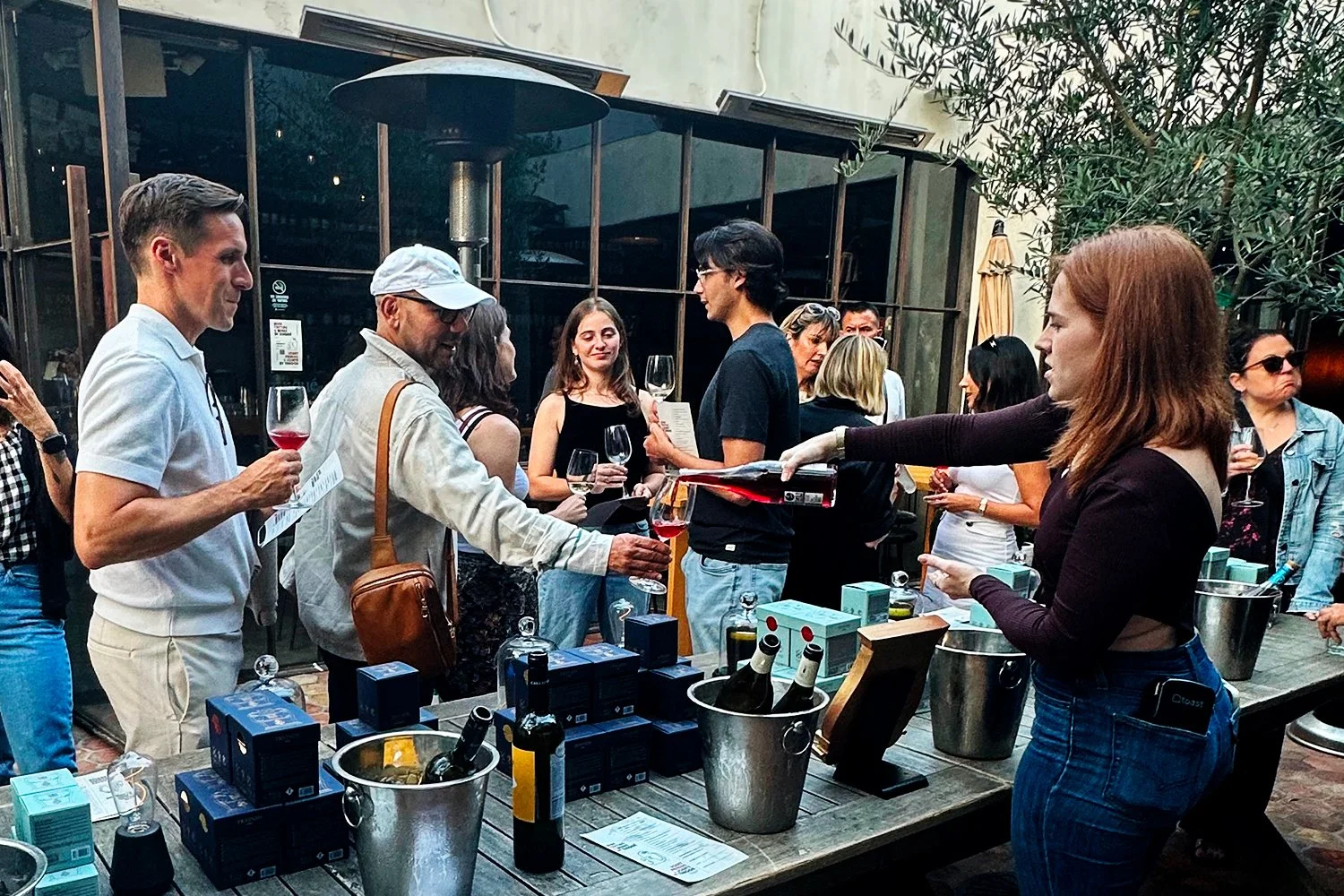 Photo of wine tasting at zinqué West Hollywood, a French restaurant