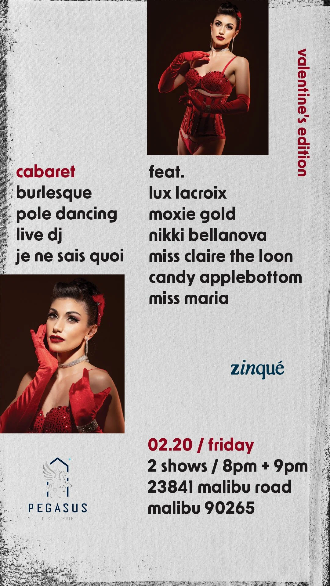Promo for Cabaret at zinqué Malibu