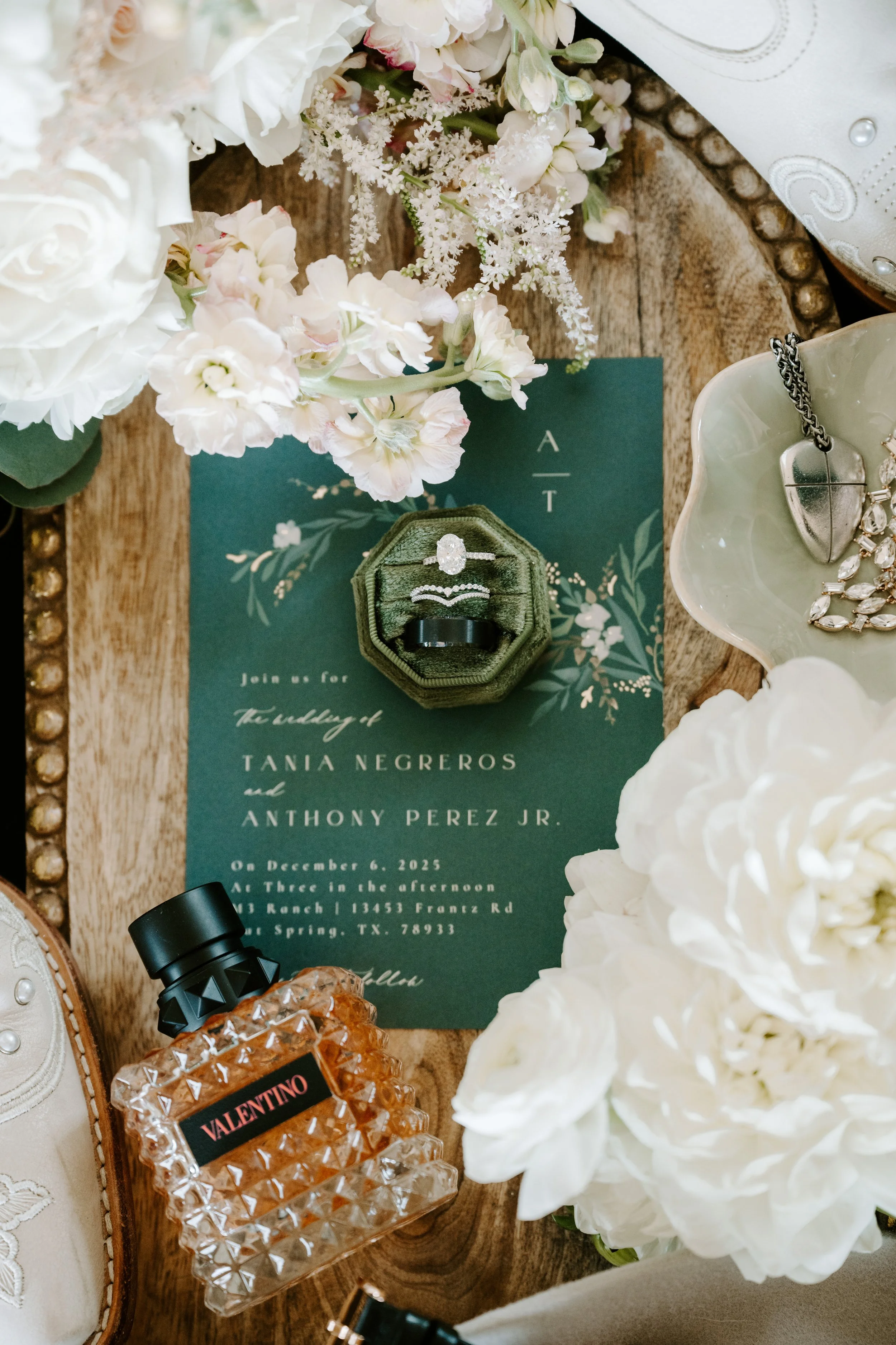 the couples wedding items in the picture for memories 