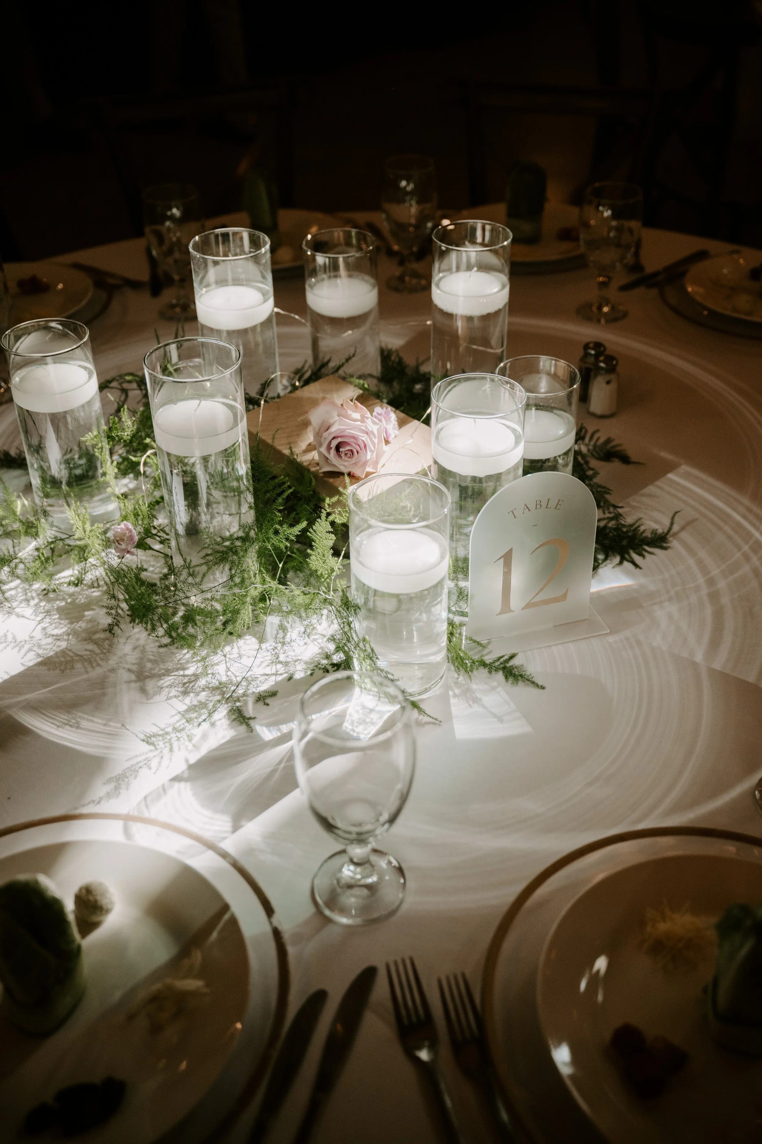 a place setting at a wedding 