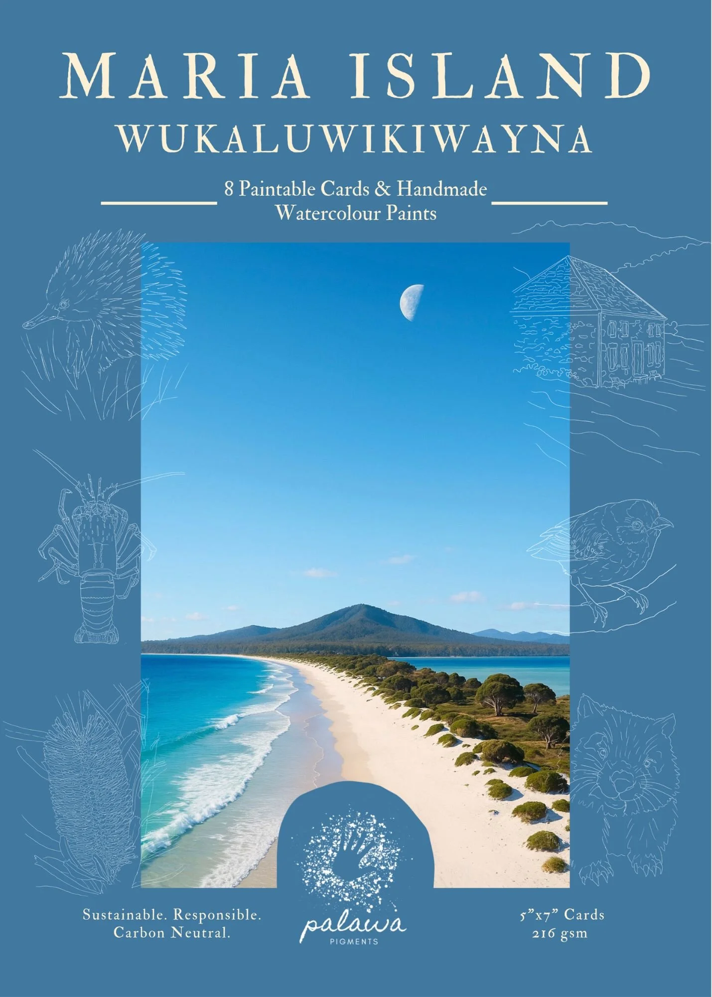 Maria Island Wukaluwikiwayna Watercolour Painting Kit
