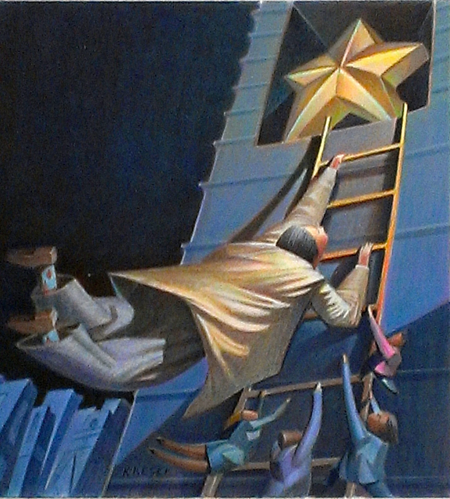 "Setting Goals" Acrylics on illustration board. 1988.