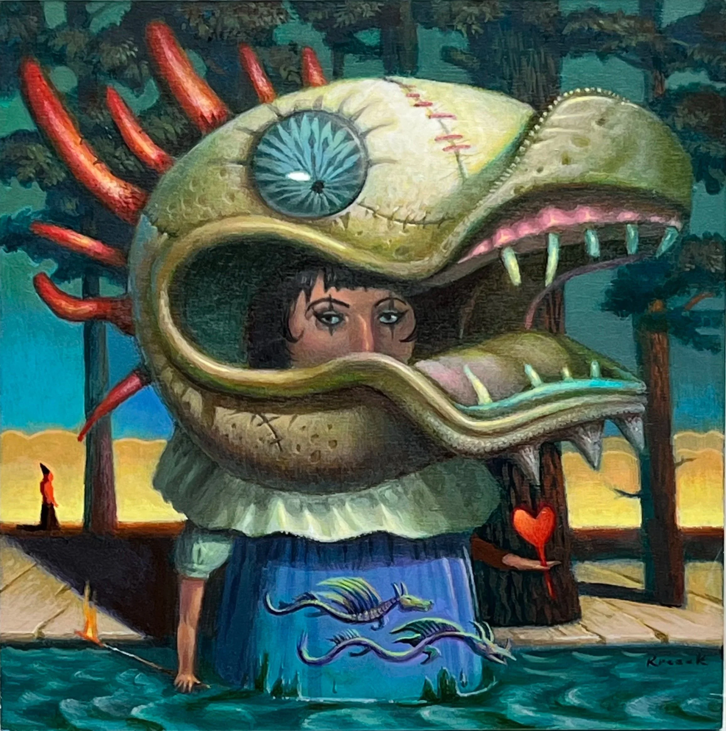 The Year of the Dragon.  I remember attending the Dragon Festivals where Chinese teenagers danced, wearing huge puppet heads. The conventional dragons I saw often populated the sketch books of teenage artists struggling to tame their adolescent turmo