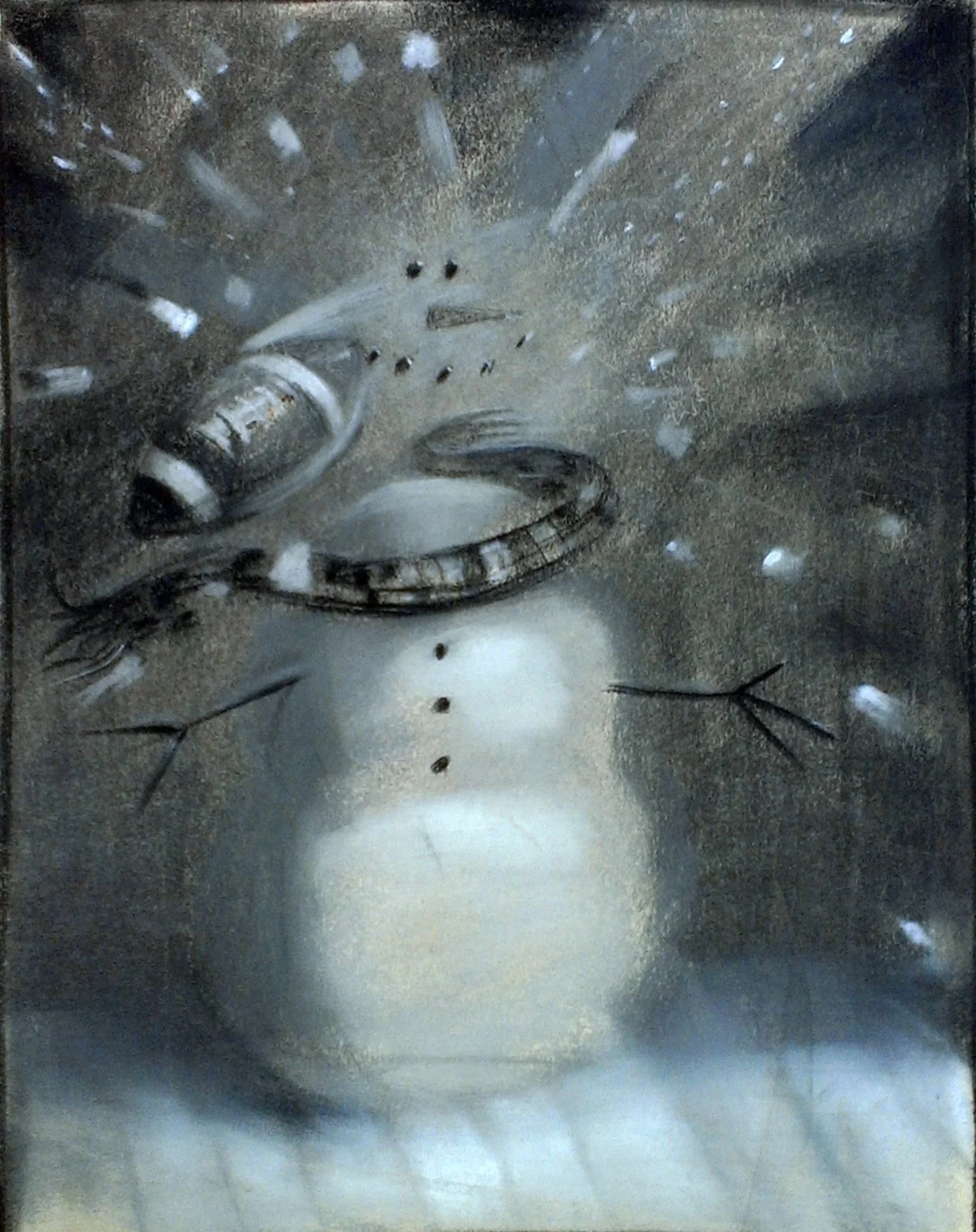 "Snowman Bombshell" Charcoal on newsprint. Demonstration drawing with advice from Matthew McFarren. 