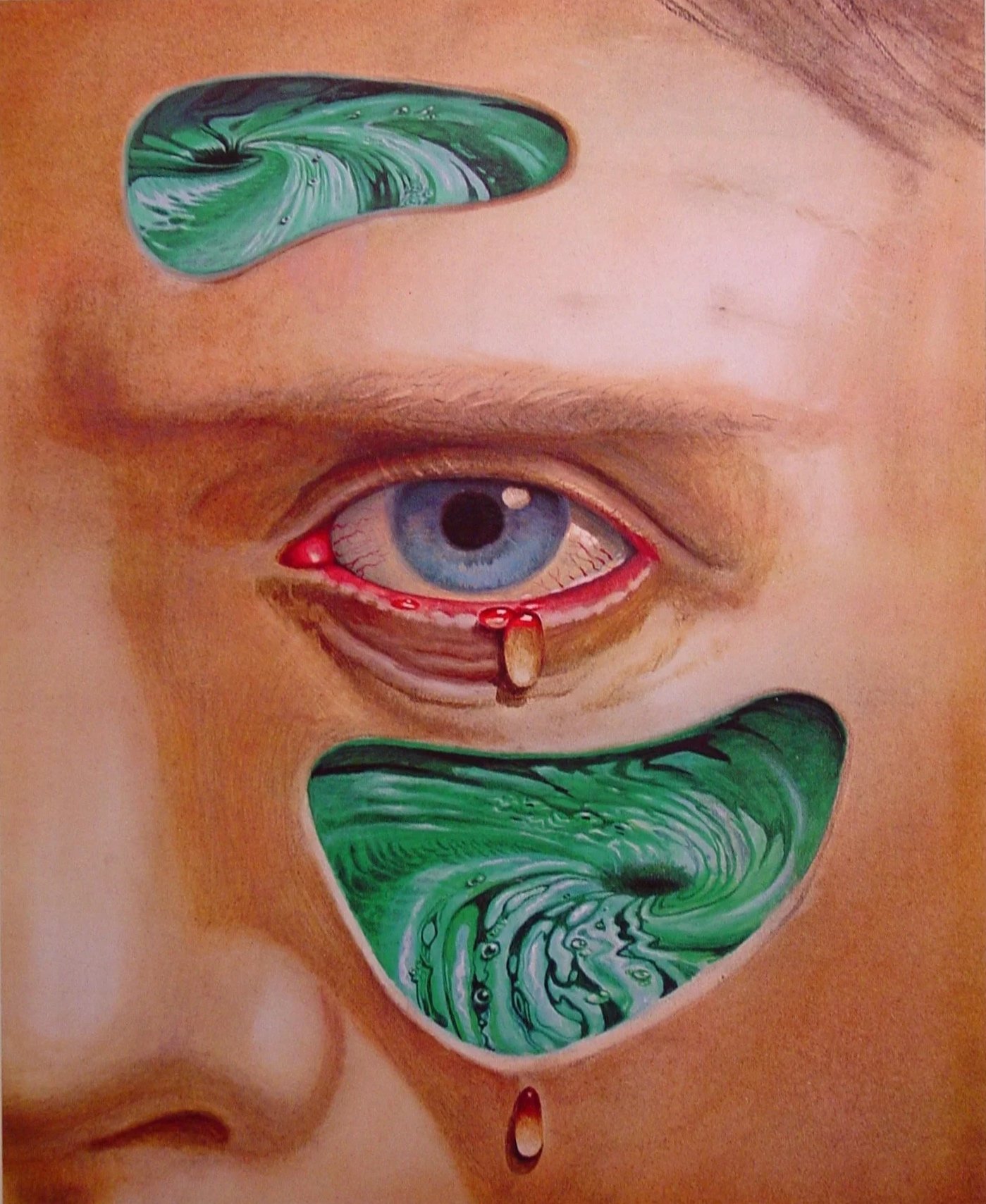 Pharmaceutical Advertisement. Pastel, Colored Pencil and Oil Glaze. This is an accurate anatomical rendering of what is inside your sinuses when you get all stuffed up. Sort of...
