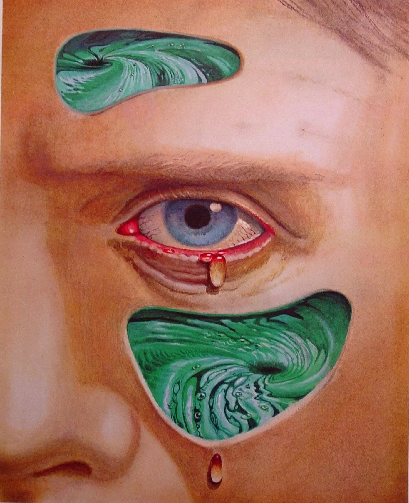 Pharmaceutical Advertising. 1974. Because of the kind of artwork I was producing back then, I rarely received advertising assignments, but they did come along and the budgets would keep the lights on in my New York brownstone for a couple of months. 