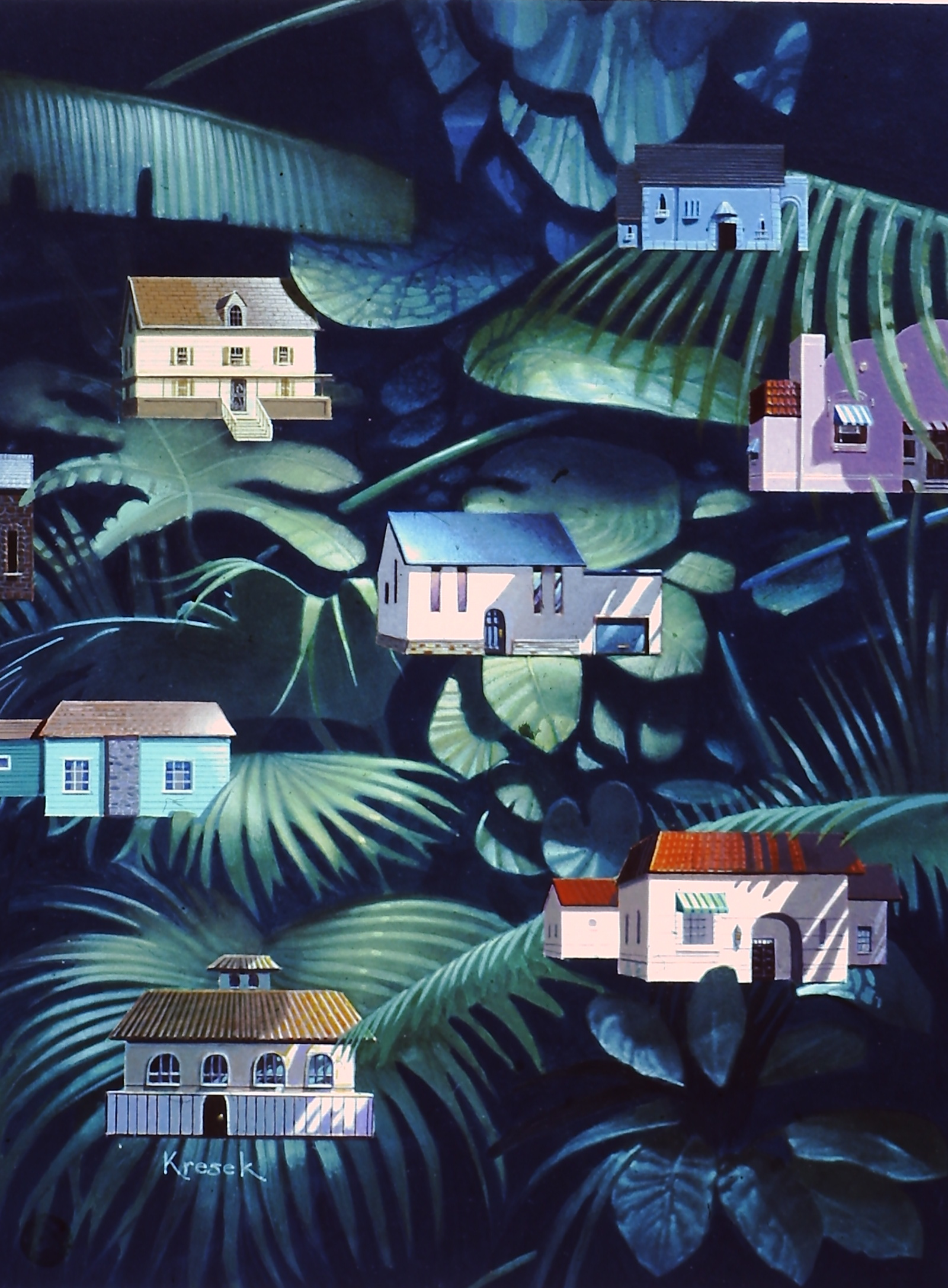 Clubhouse Magazine. 1987. Acrylic on illustration board. The Florida real estate issue.