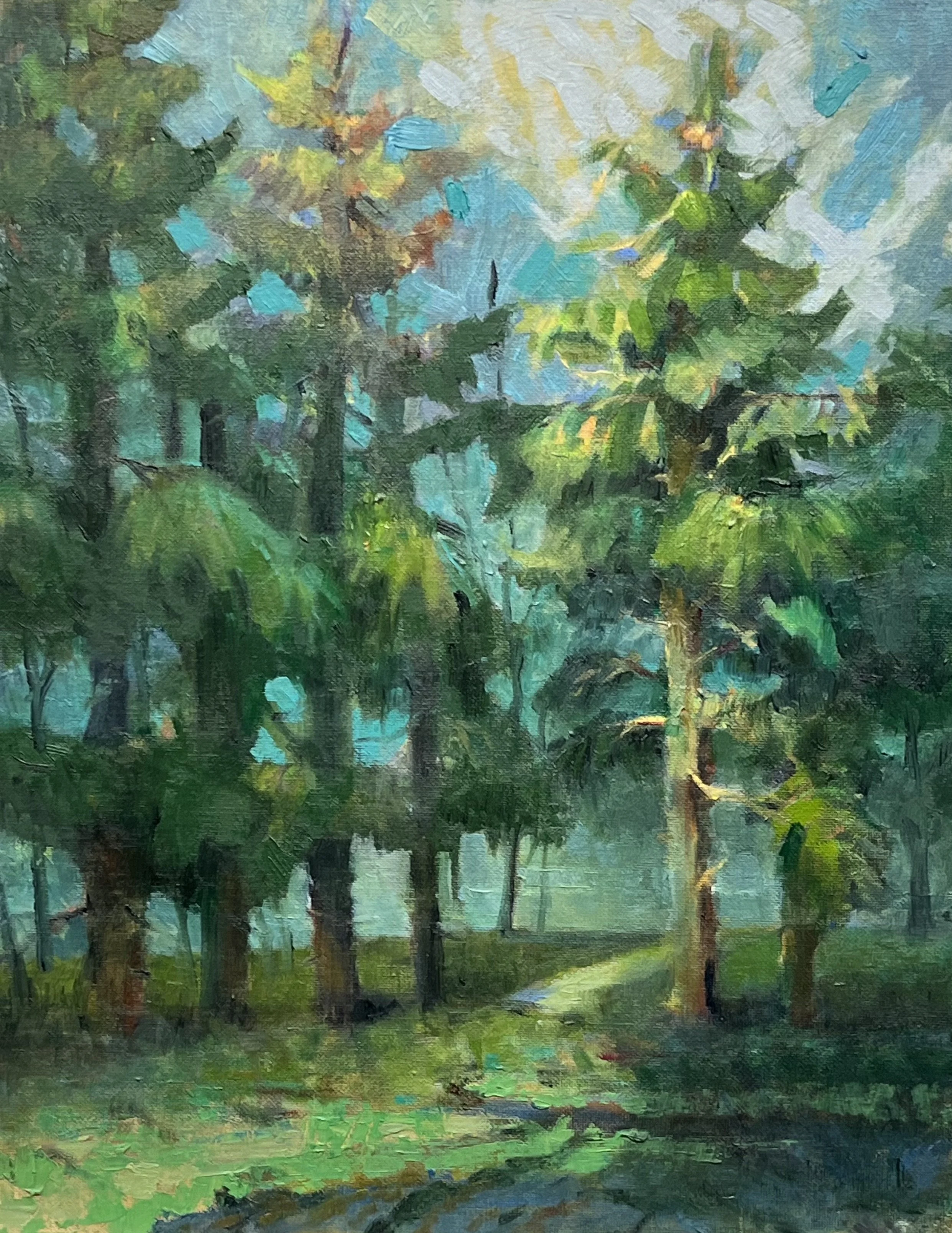 "Heritage Park"  Plein Air. Oils on canvas board. 14" x 18".