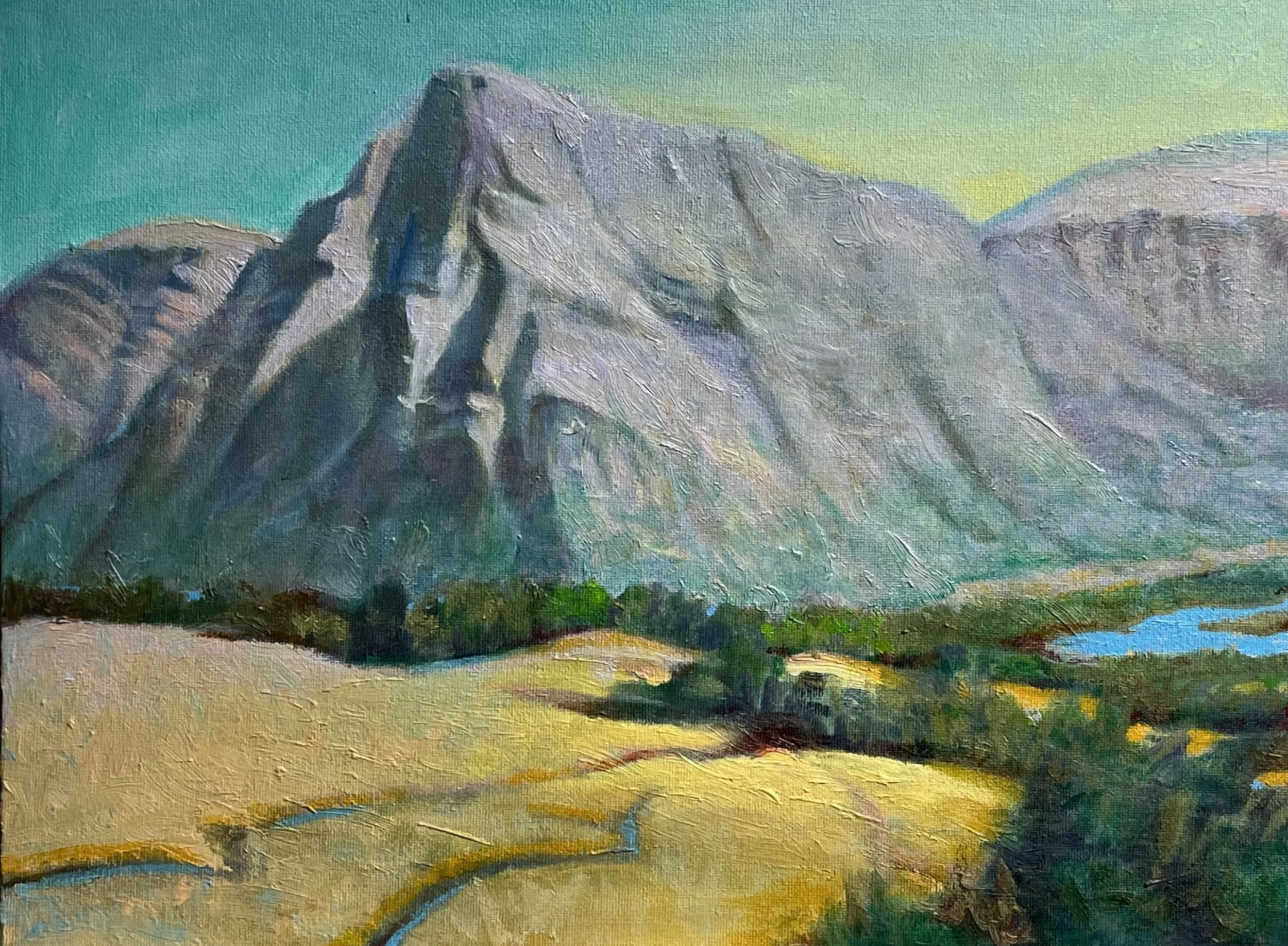 
"Near Swiftcurrent Lake" Plein Air. Oils on canvas. 14" x 18".