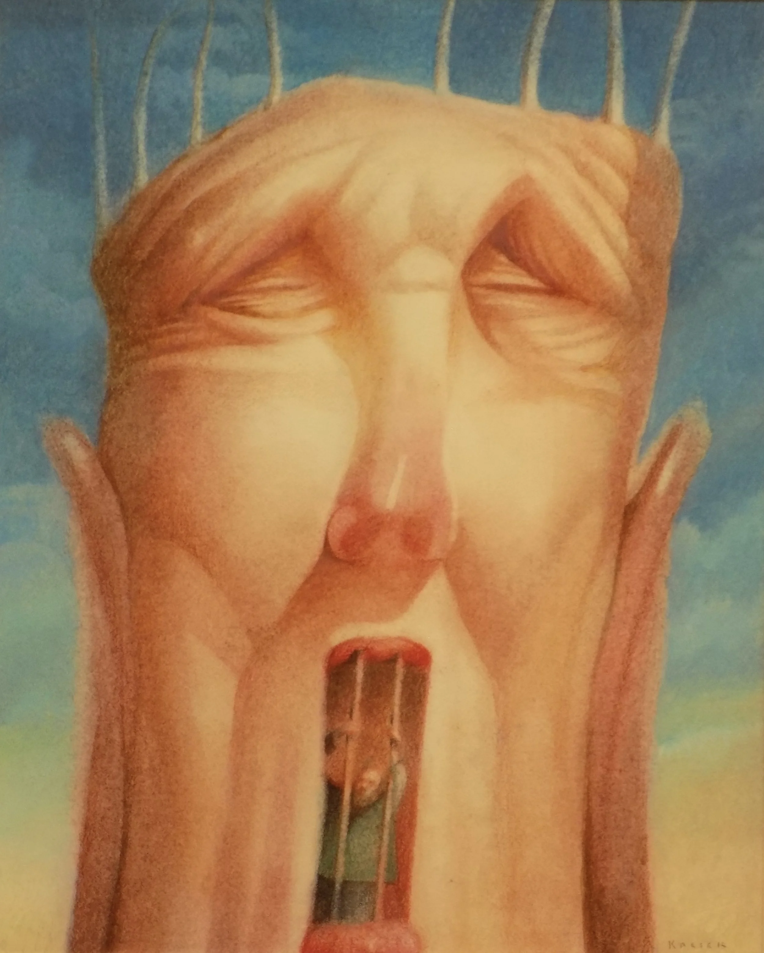 Let Me Explain.  Pastels, Colored Pencils, Oil Glazes. 1995.
