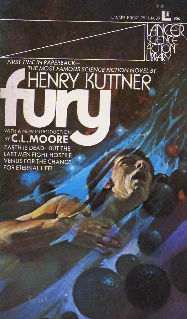 "Fury" Henry Kutner, author. Lancer Books, 1972 mass market paperback edition. Oil on canvas.