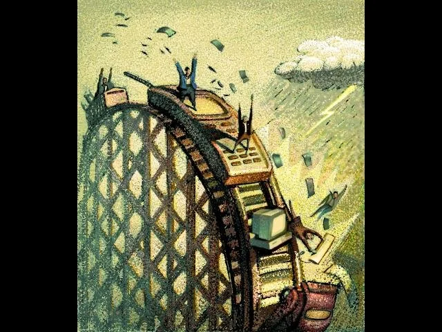 "Fighting For Investment" Investment anxiety crisis. Asian Wall Street Journal.  March 12, 2001. PhotoShop. 