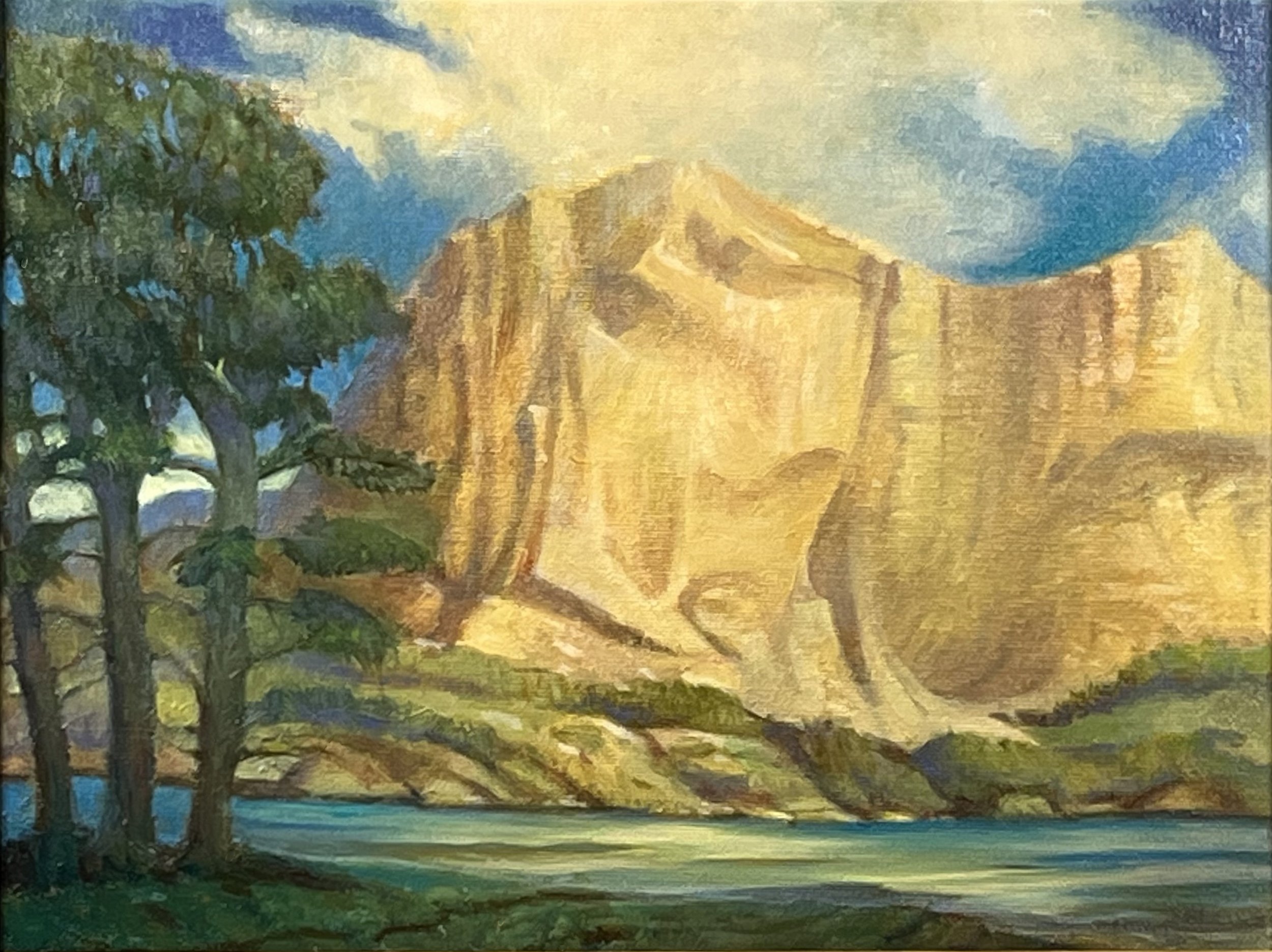 "Near the Prince of Wales"  Plein Air, touched up in the studio. Oils on canvas board. 9" x 12"