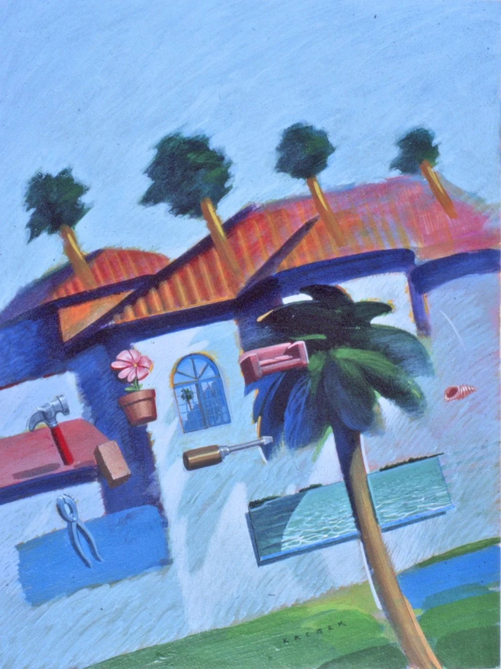 Clubhouse Magazine Cover Acrylic on Illustration board. October, 1986. 