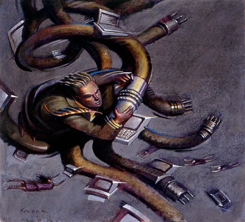 "Untangling the Web"  Tampa Bay Magazine. Acrylic on Illustration Board. 