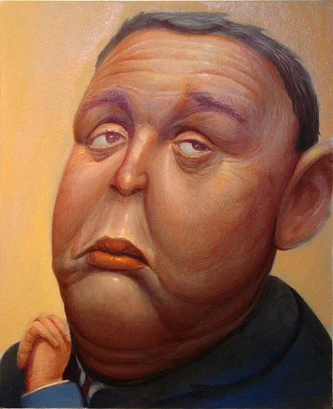 Charles Laughton. 2003. Acrylic grissaile & Oil Glazes. 