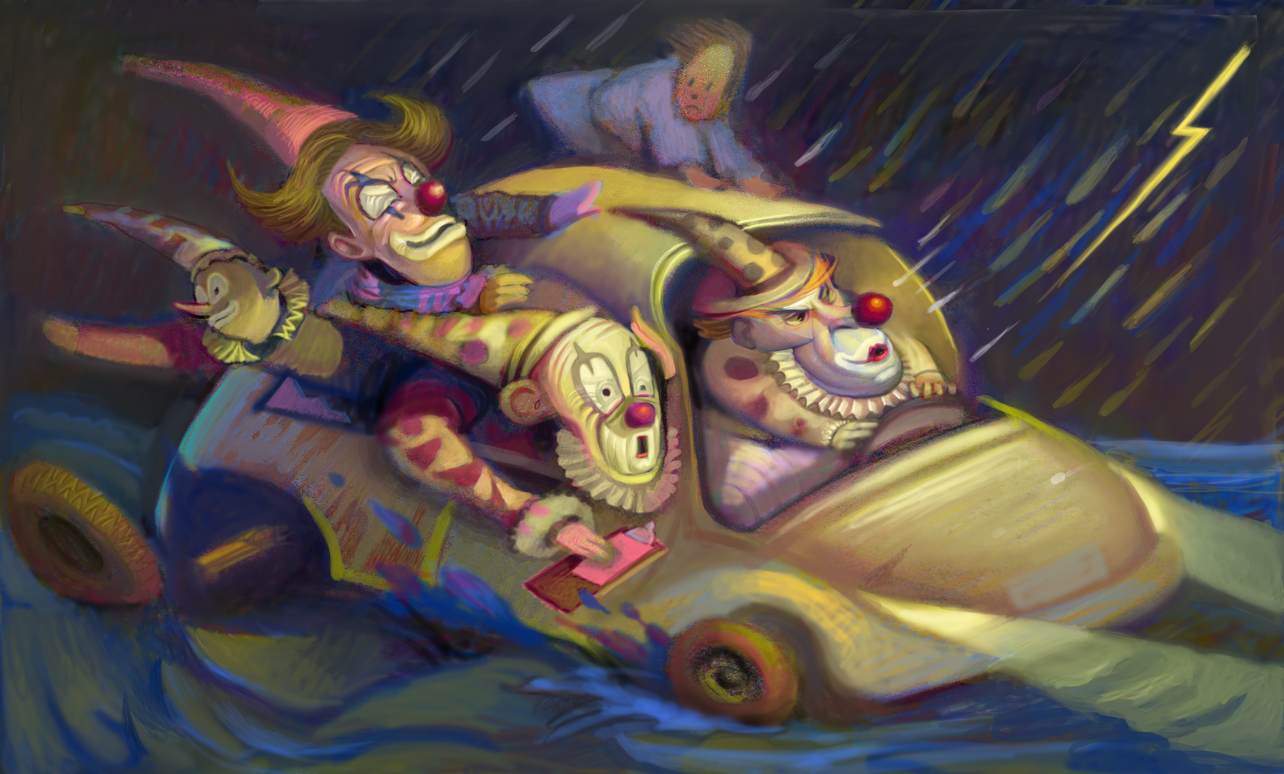 "Clown Car 2025" PhotoShop. D.O.G.E. Clowns driving too fast in a thunderstorm can't be a good sign. The exaggerated savings, ineffective implementation and troubled staff appointments are not associated with serious government reform, but rather a t