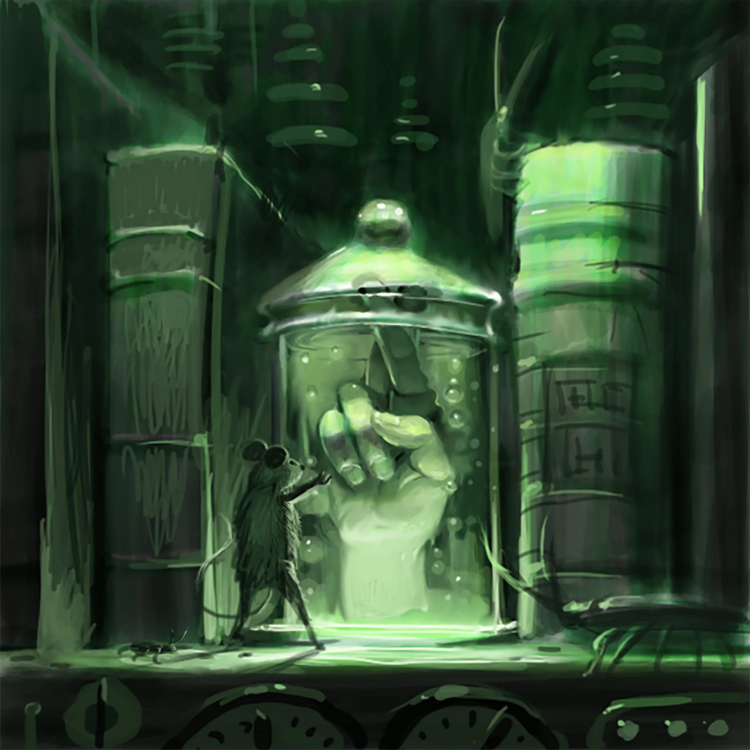 Demonstration lighting drawing for class critique. Photoshop. 