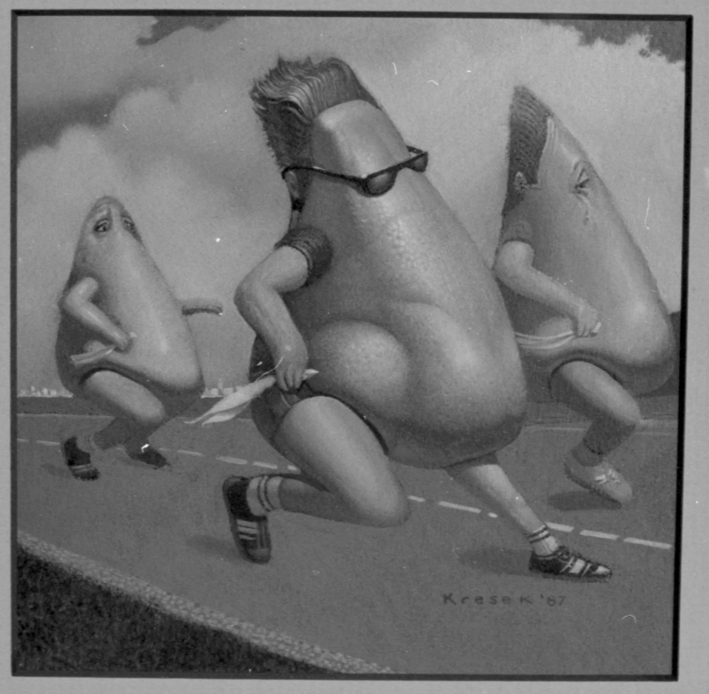 "Running Noses". Illustration for article "Alergy Attack . Sarasota Magazine. Oils on illustration board. 5"x 5". 