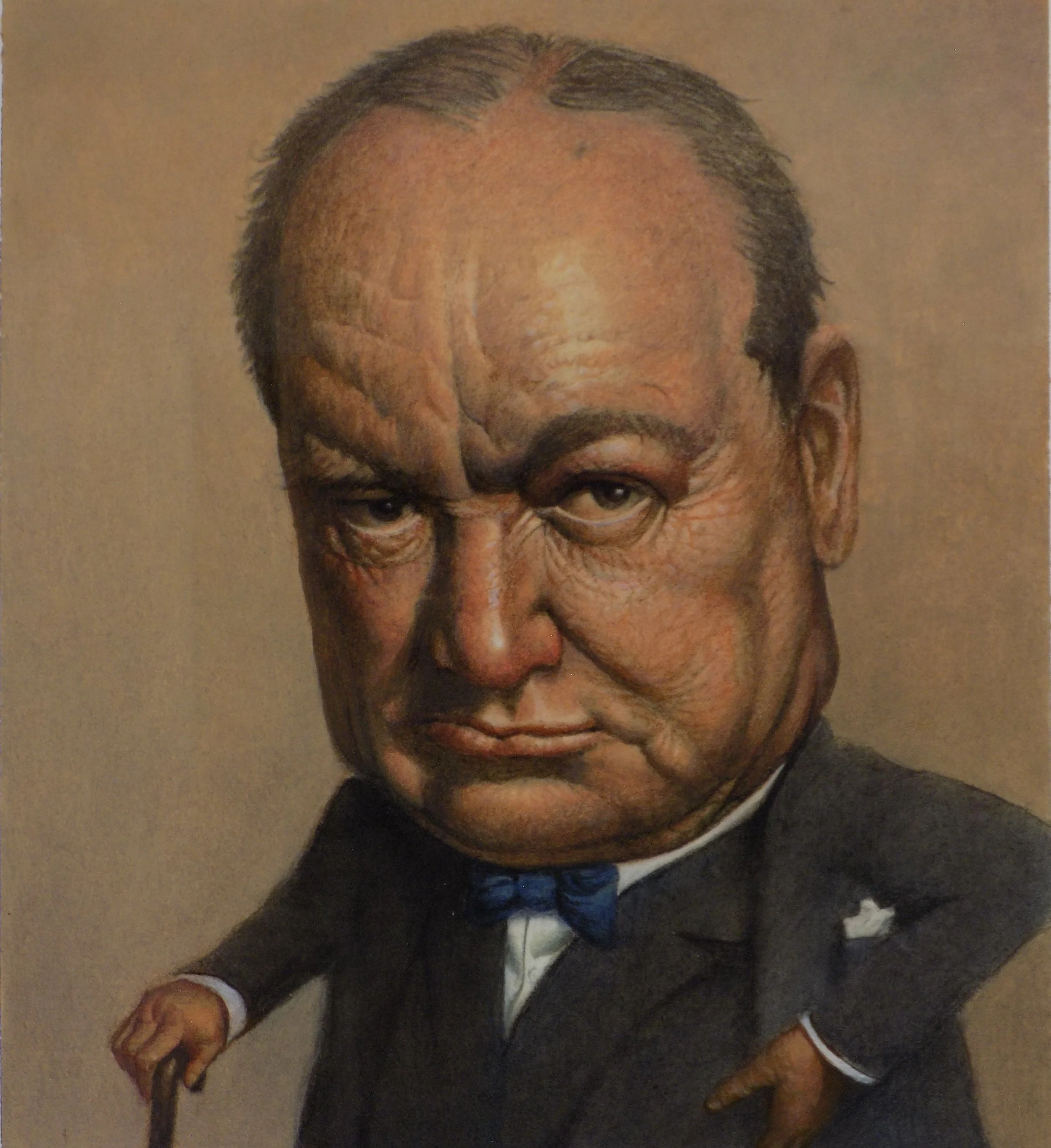 Churchill. Pastel, Acrylic Grissale, Colored Pencils, Oil Glazes on Illustration Board. Demonstration, RMCAD. 2014.