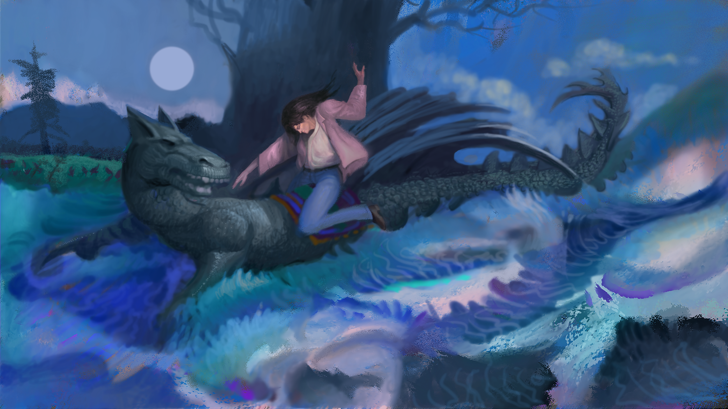 "Riding the Waves"  in  warm nights. I have had a number of clairvoyant visions about rising sea levels and melting glaciers despite  all the mind-numbing conversations about the new Cracker Barrel Logo controversy... yet a water dragon is traditiona