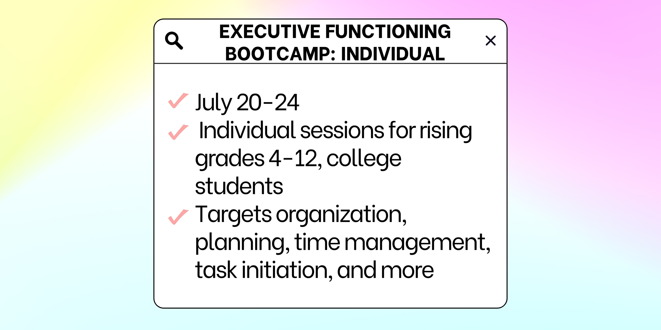 Executive Functioning Bootcamp: INdividualS