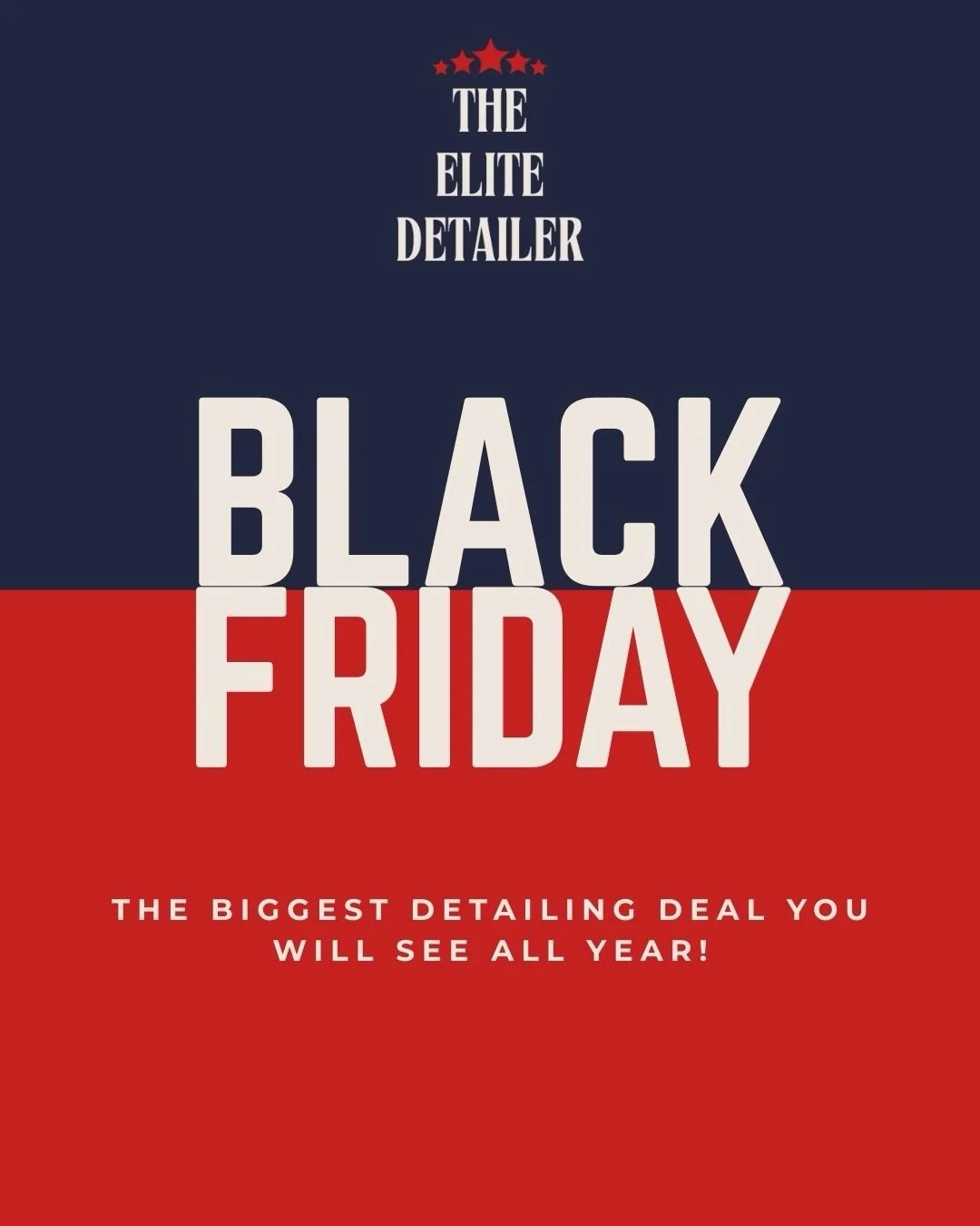 🚨 BLACK FRIDAY SALE IS LIVE! 🚨

Elite Detailer&rsquo;s biggest discount of the year is HERE &mdash; and spots are limited.

Lock in your detail now, redeem anytime before February 28th! 🗓️✨

Interior + Exterior refresh, premium results, holiday pr