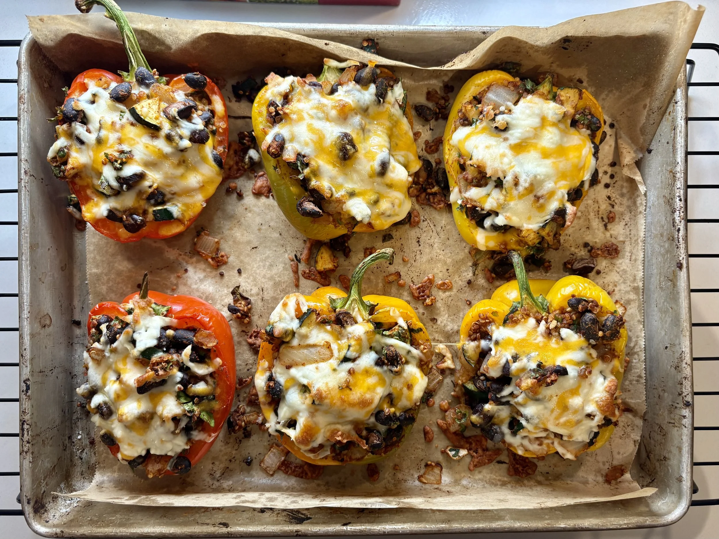 Stuffed Bell Peppers with Quinoa &amp; Black Beans