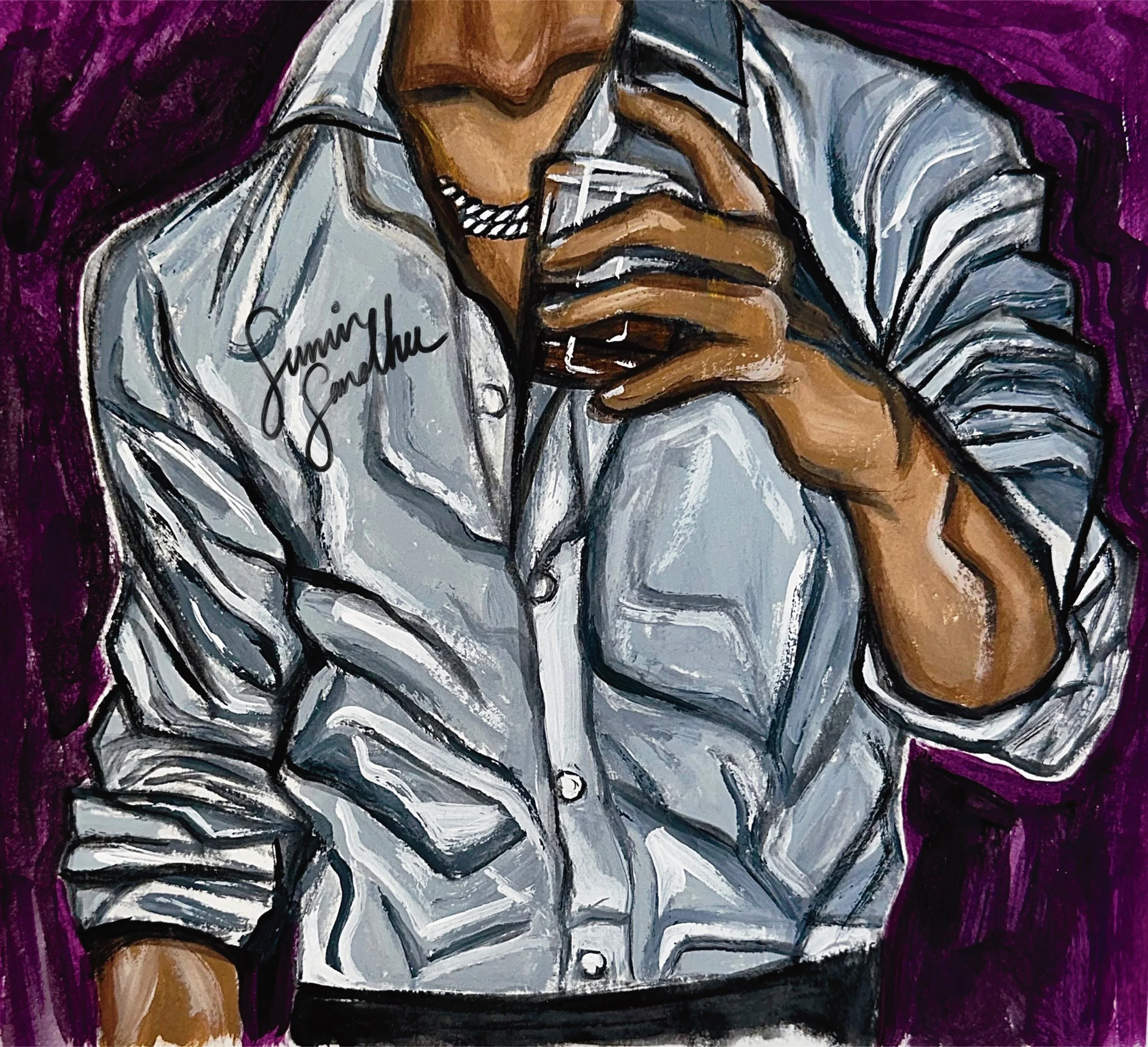 "Crown Of His Heart" (2024)
Acrylic On Paper
8.5" x 11" Inches