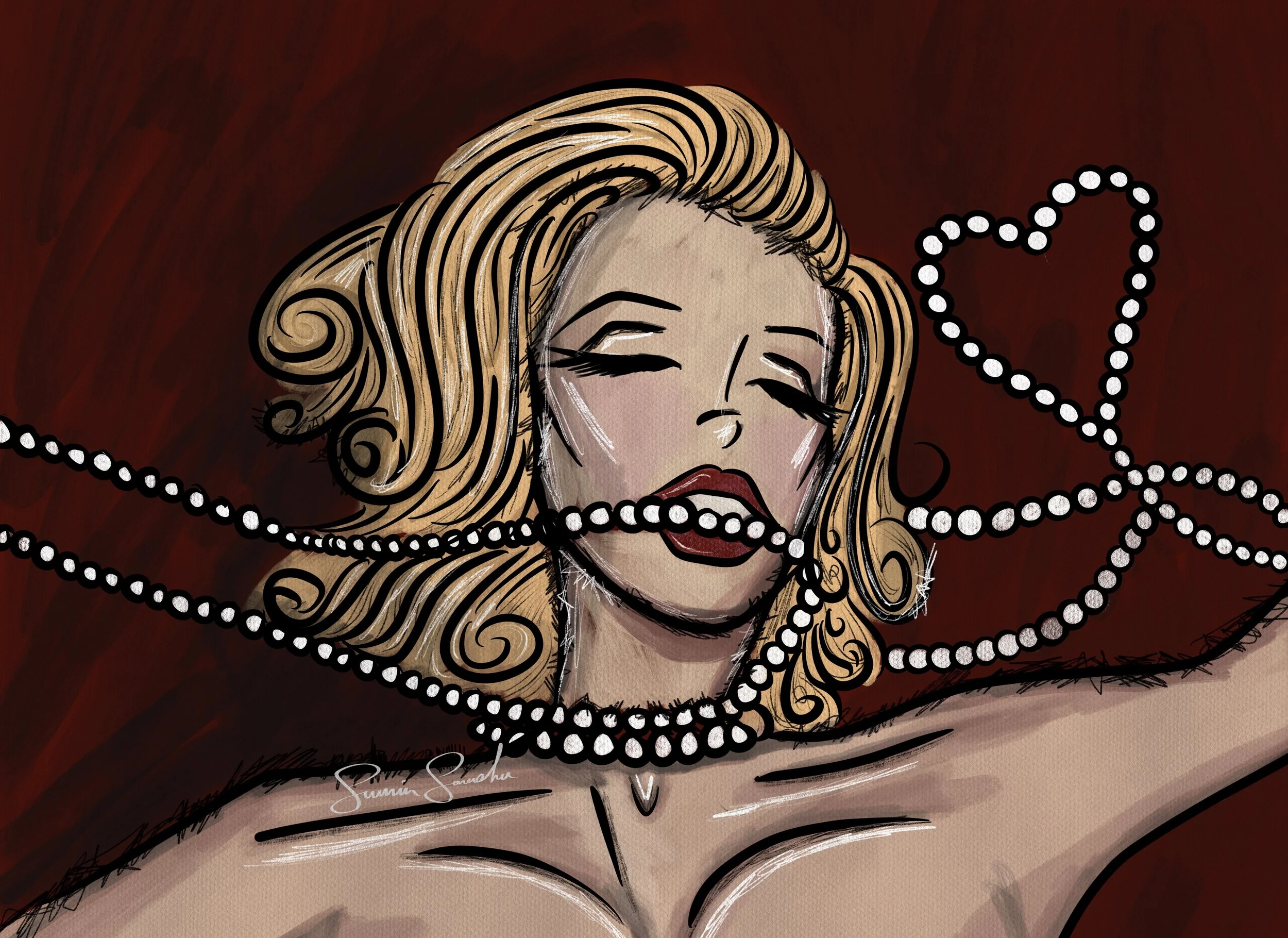 "Marilyn Monroe" (2024) Digital Art, 11" x 17" Inches
