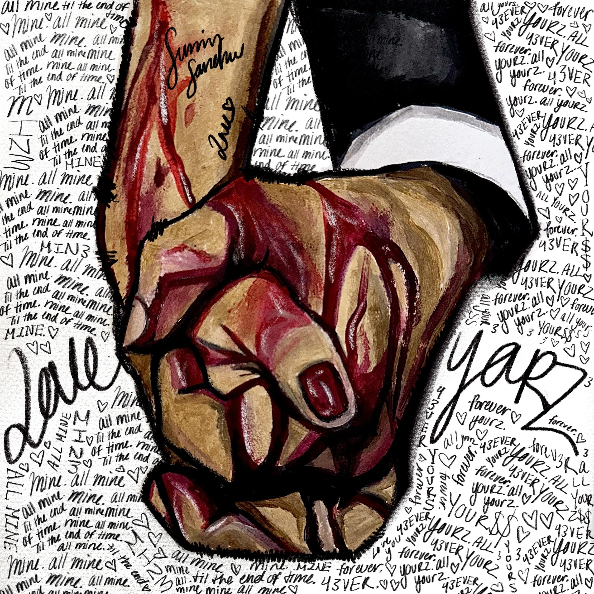 "Till Death Do Us apART" (2024)
Acrylic & Digital Composite On Paper, 
8" x 10" Inches
