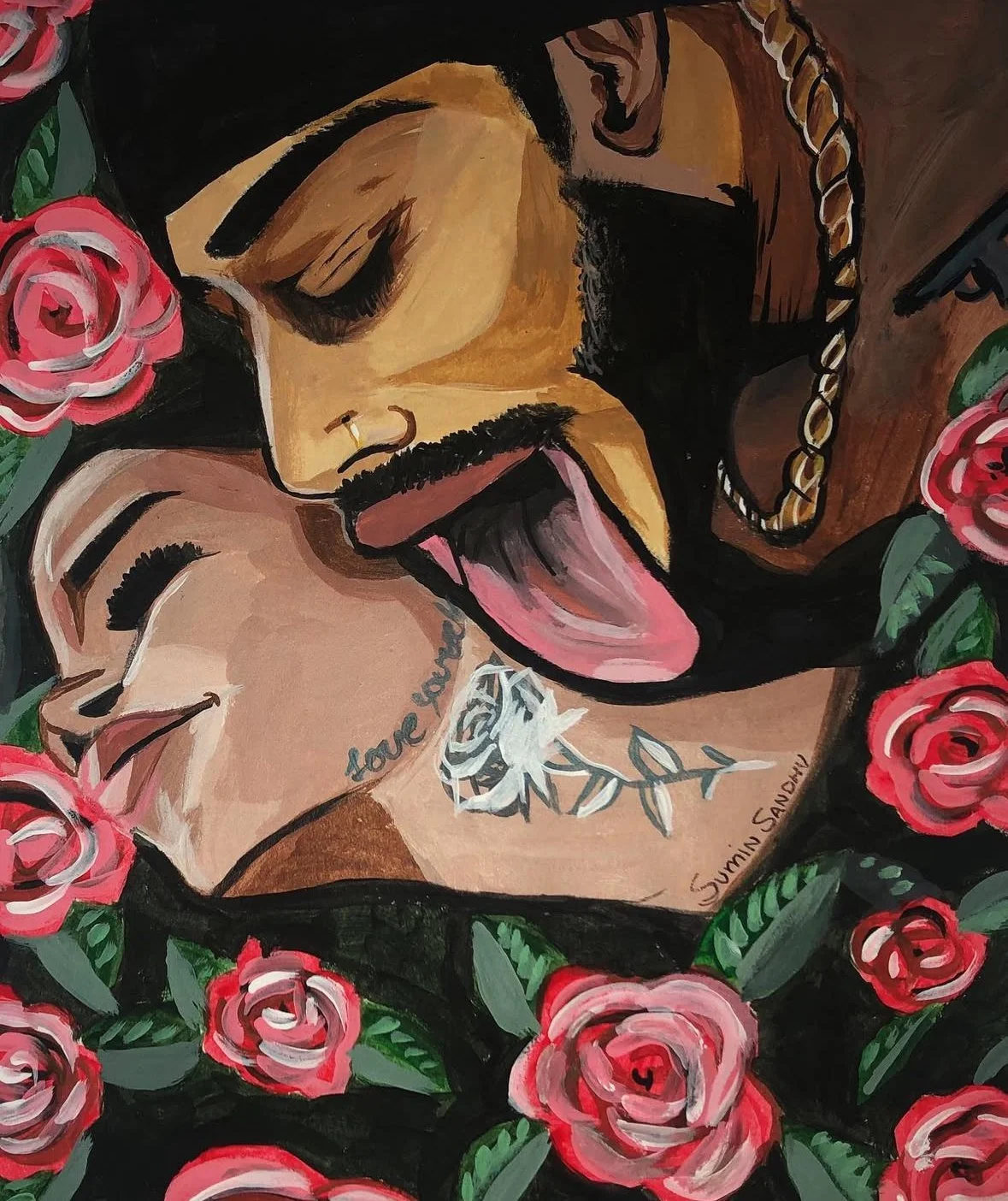 "Intimacy" (2020),
Acrylic On Paper Composite, 
8.5" x 11" Inches