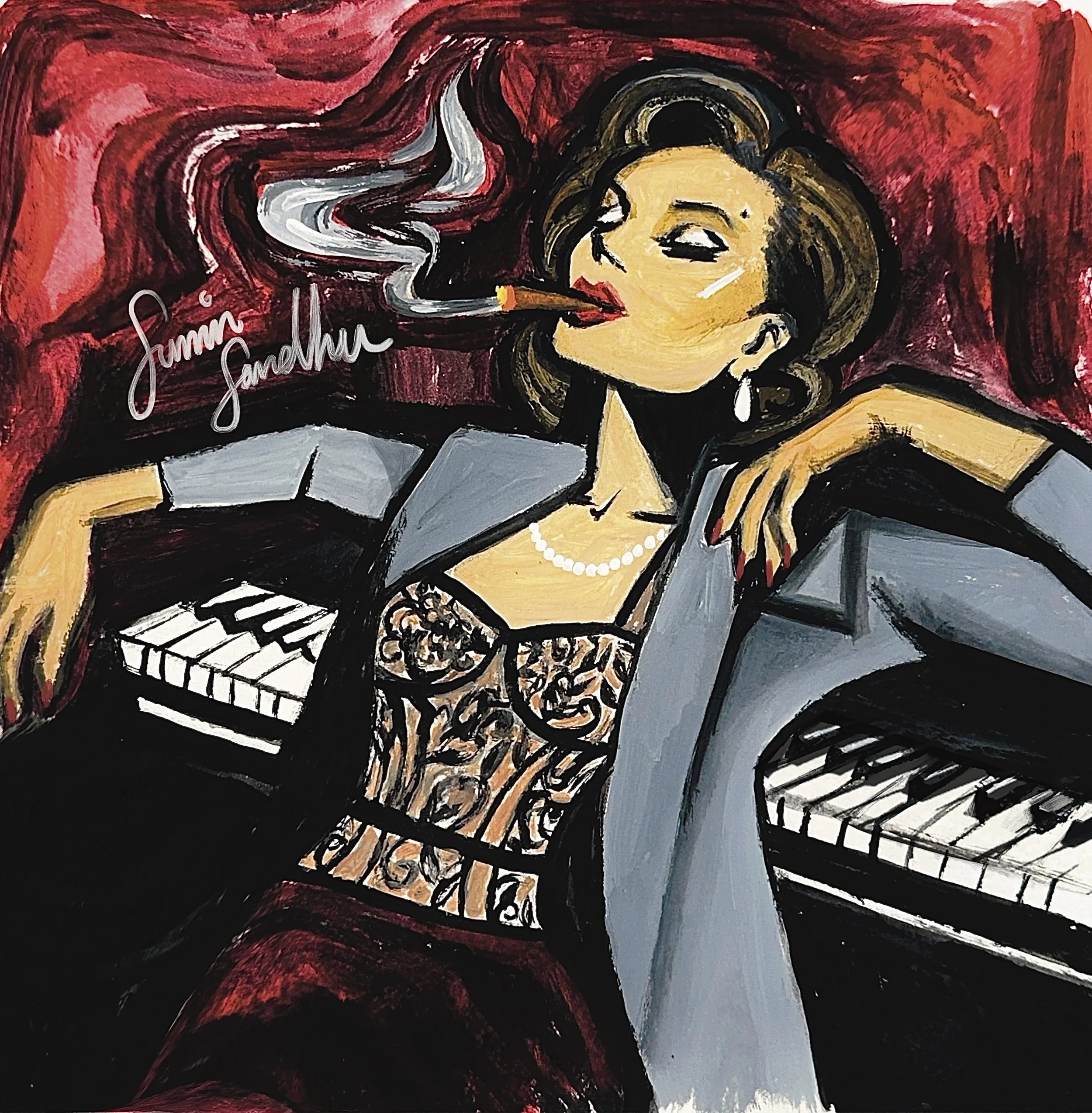 "SoulStress" (2024)
Acrylic On Paper, 10" x 10" Inches