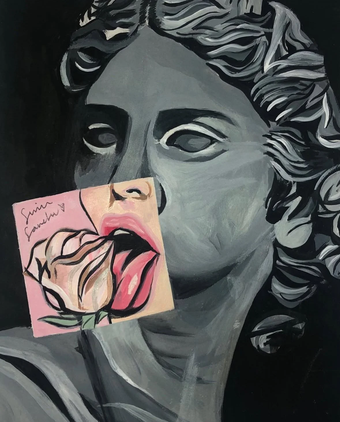 "Taste Of Greece" (2020) Acrylic On Paper Composite, 8.5" x 11" Inches