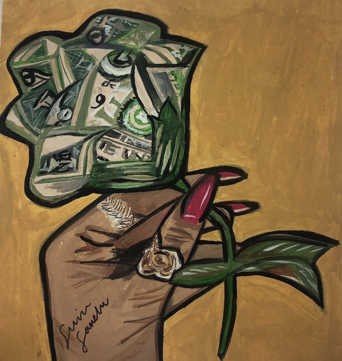 "The Man Who Craves More", (2020)
Acrylic On Paper, 10" x 10" Inches