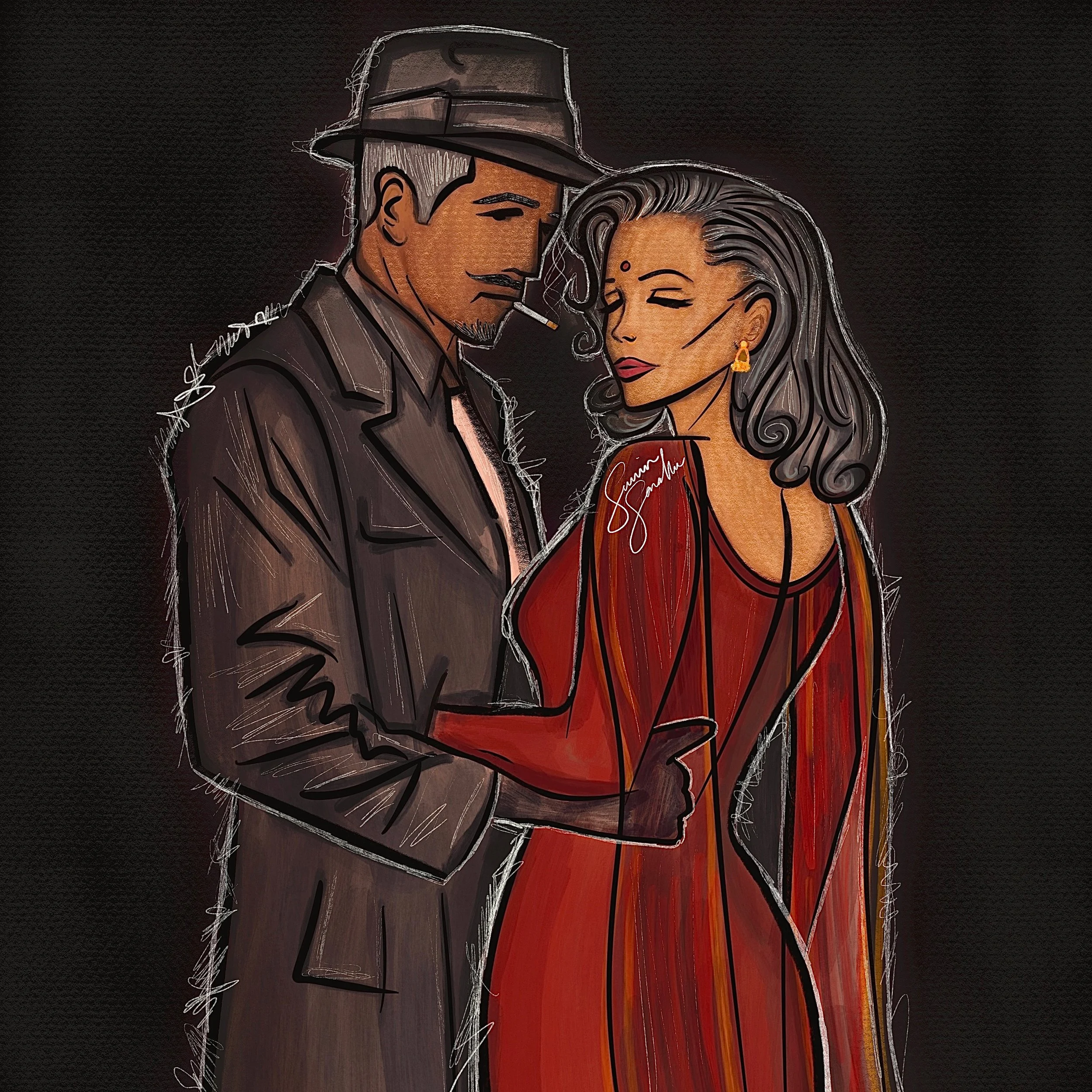 "Love That Lasts, Pt. 2" (2025)  Acrylic & Digital Composite, 10 x 10 Inches.