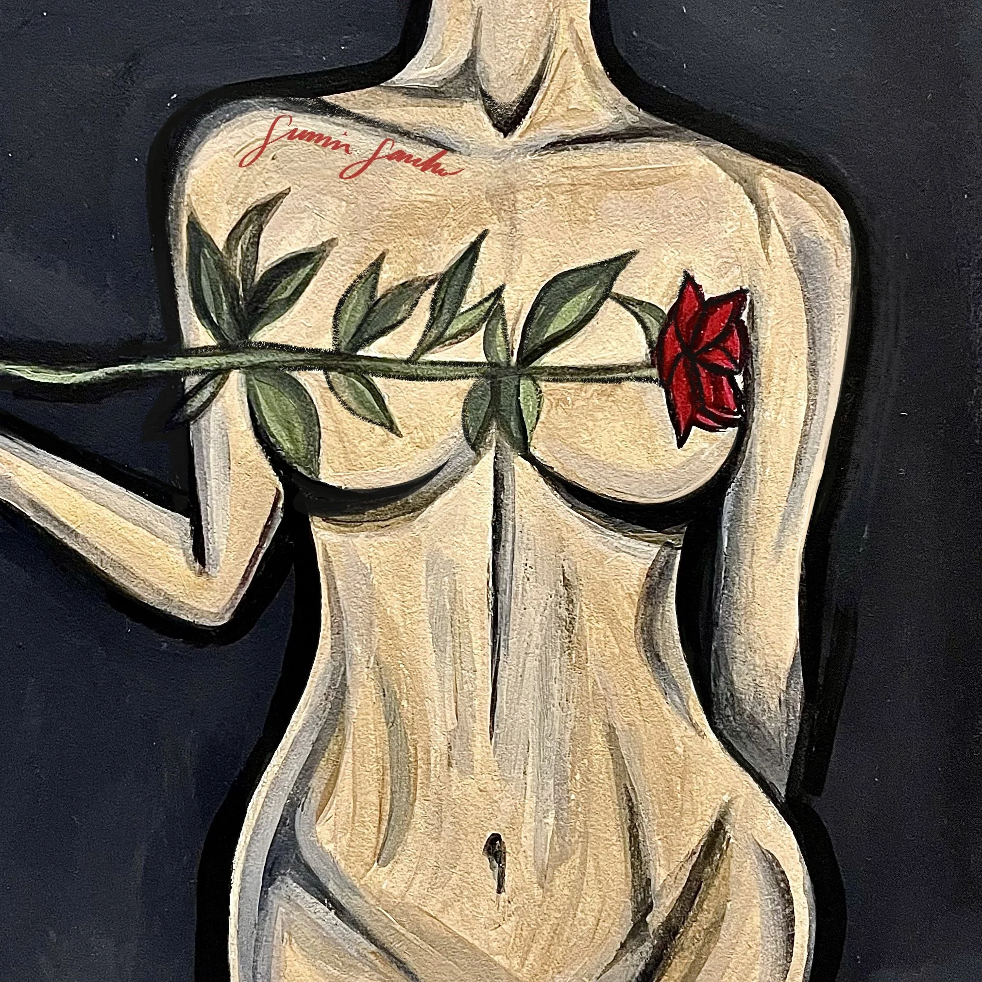 "Body Of Art" (2024)
Acrylic Painting On Paper Composite, 10" x 10" Inches