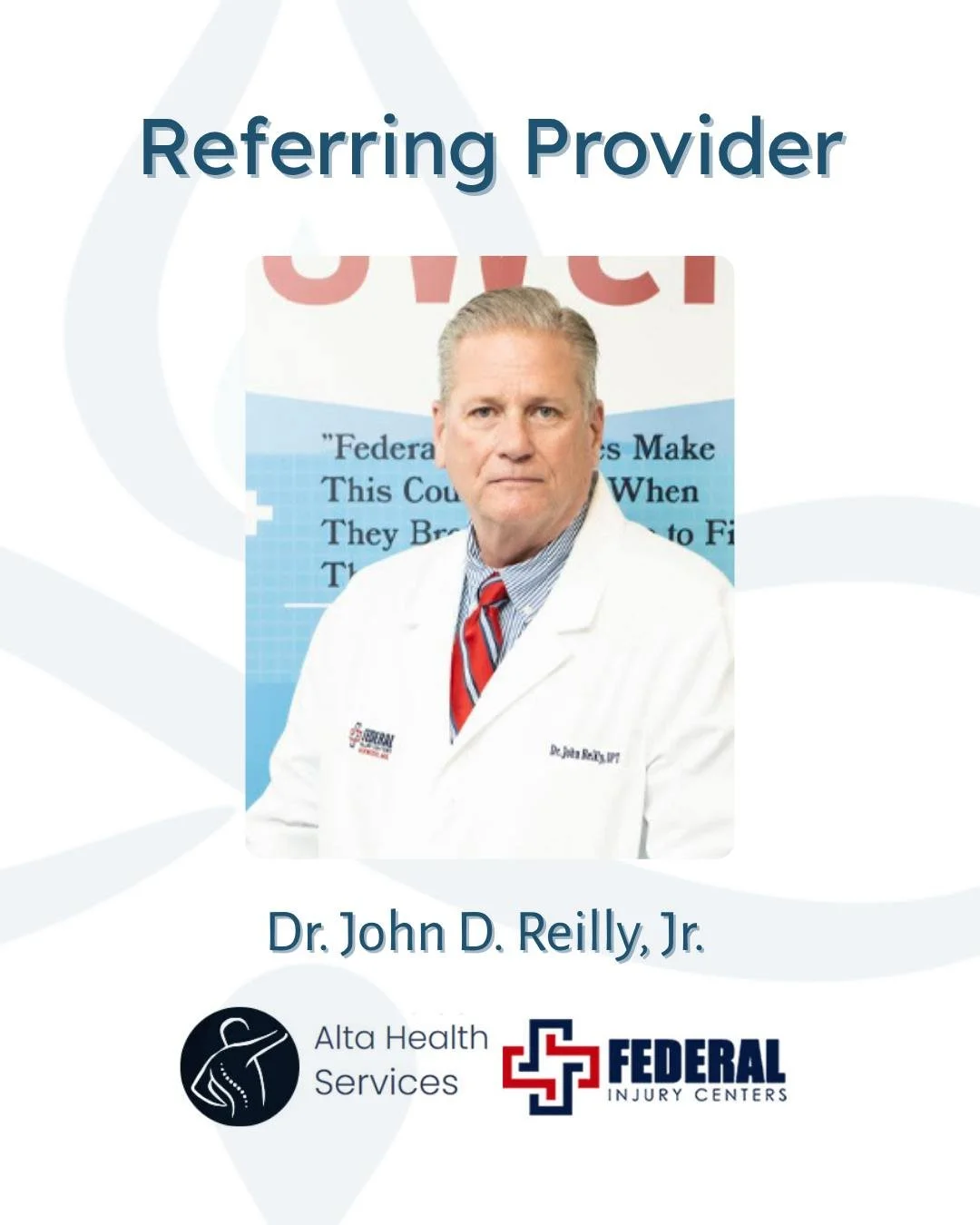 It is our goal to provide holistic care here at ADAPS Healthcare. We work closely with referring providers to ensure that your individual needs are met. 💙

One of our referring providers, Dr. John D. Reilly, Jr. of Alta Health Services, is a dedicat