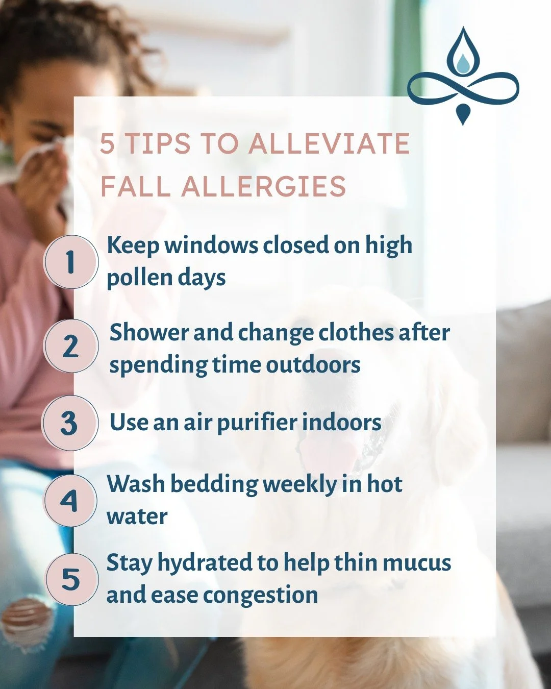 🤧🍂 Fall is beautiful&hellip; but allergies can make it tough to enjoy. Ragweed, mold, and dust mites are common triggers this time of year. Here are some quick tips to keep symptoms in check:

✅ Keep windows closed on high pollen days
✅ Shower and 