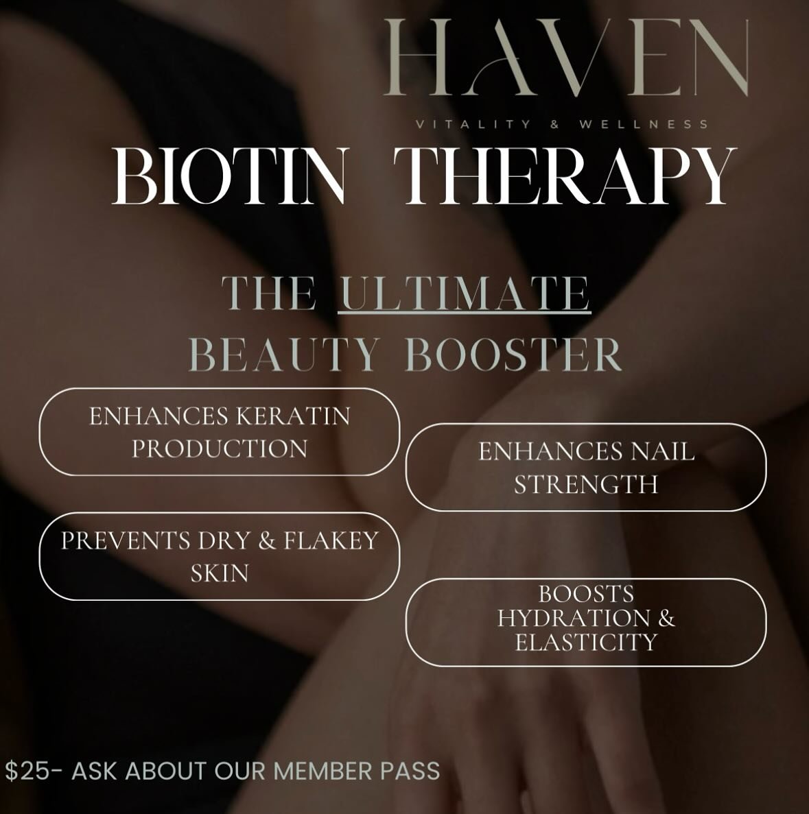 Beautiful Biotin-one of our favourite vitamins to enhance our hair, skin and nails is biotin. It also supports your nervous system, liver, and eyes, and it's name- comes from the Greek word 'biotos' meaning Live- Giving. 🍃Book your comprehensive con