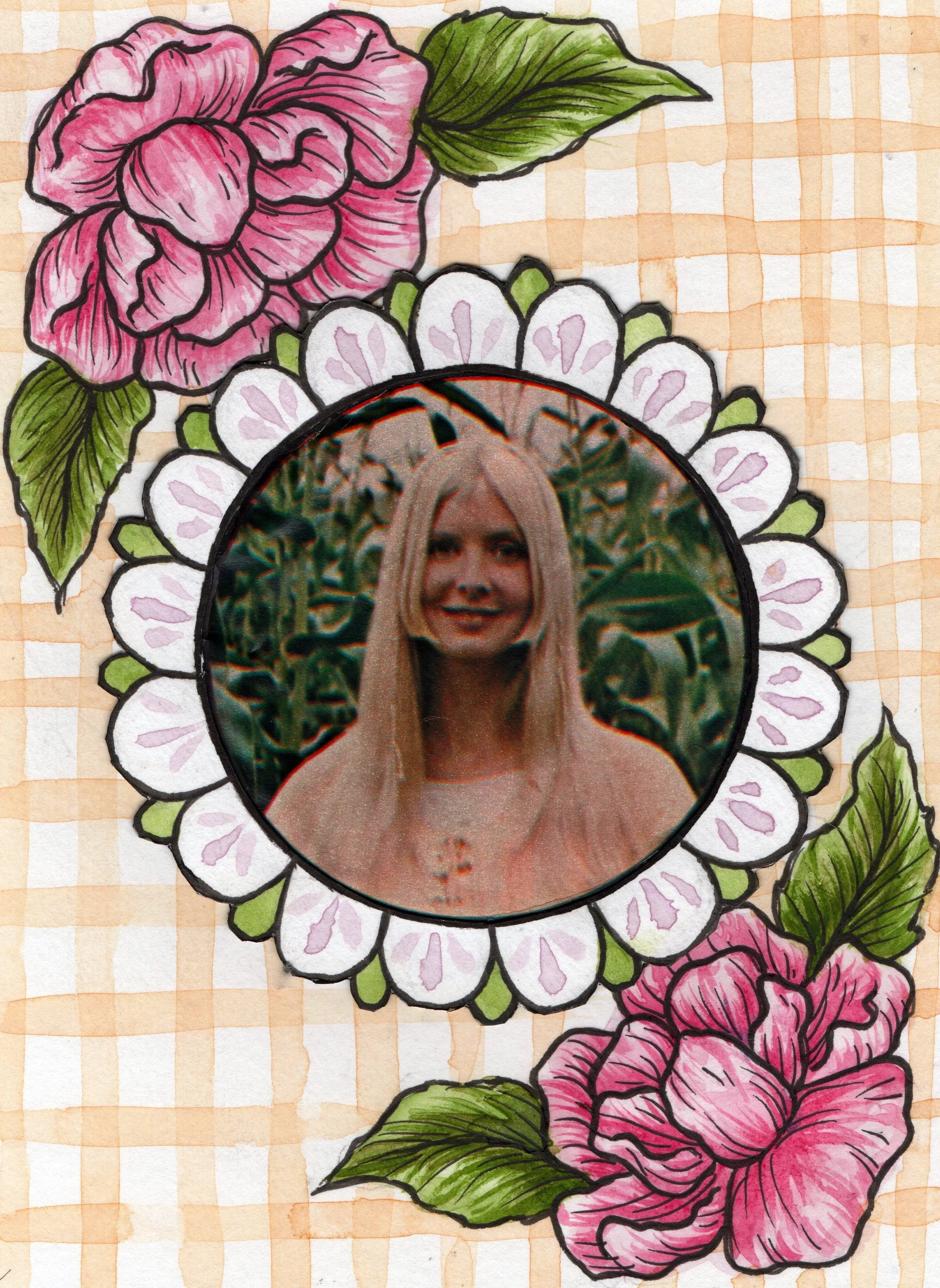 Vintage Magazine Collage, watercolor, collage, and pen