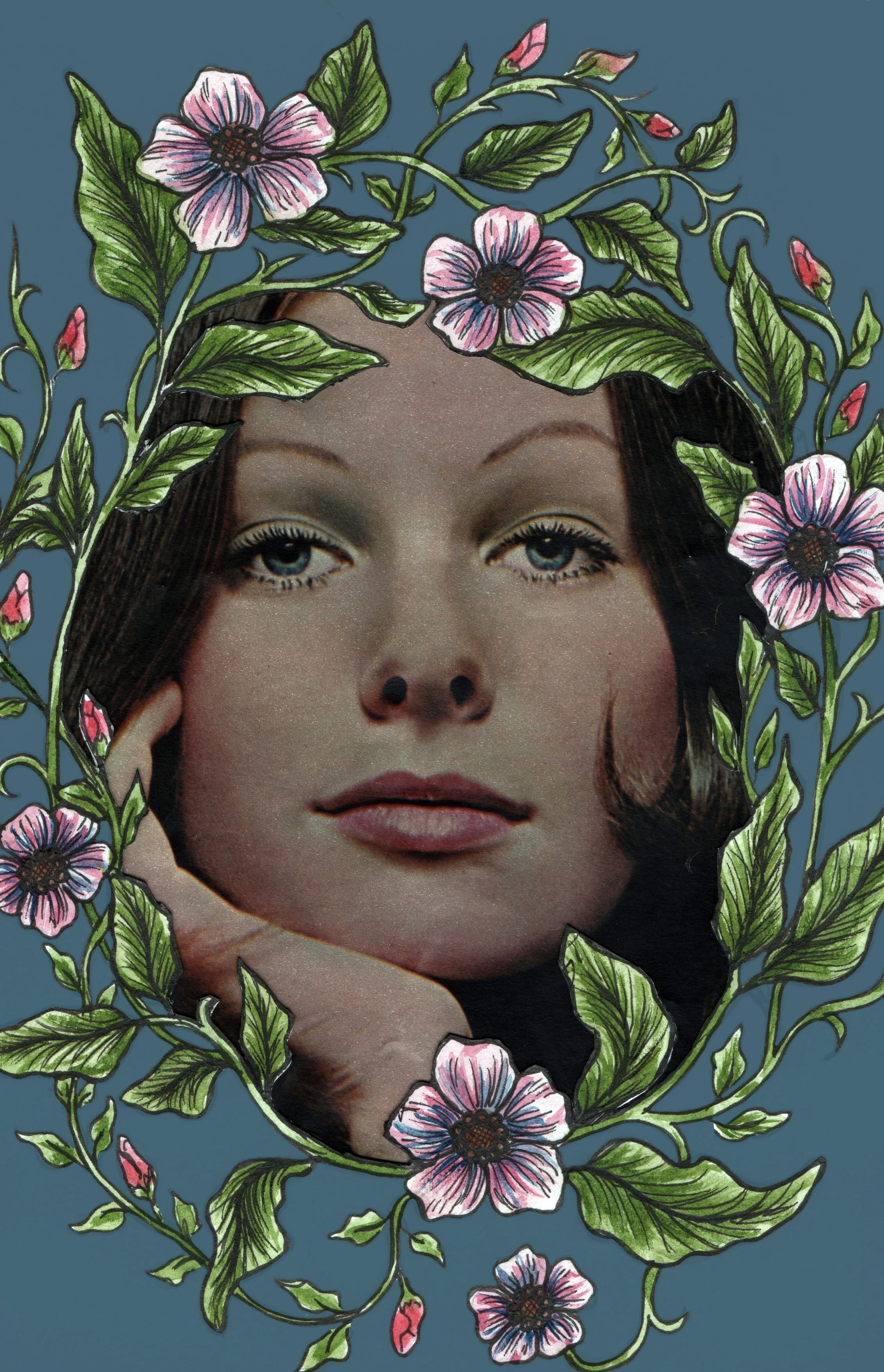 Vintage Magazine Collage, watercolor, collage, and pen