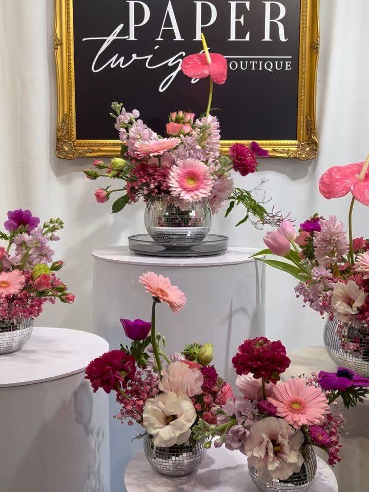 We had SO much fun getting to deck out these disco balls 🪩 in all pink for the Wind Chime Ball!