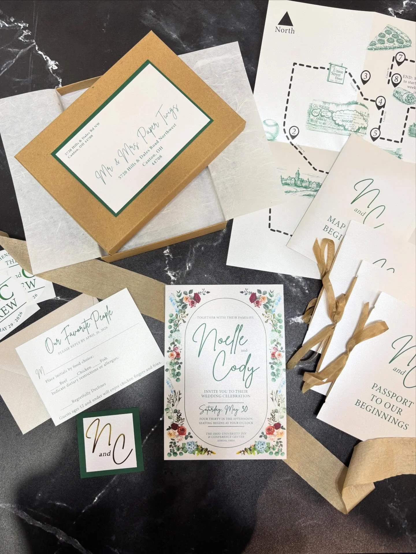 Creating a passport for guests to explore where you and your fianc&eacute; met, is a great way for your out of town friends and family to explore the area!