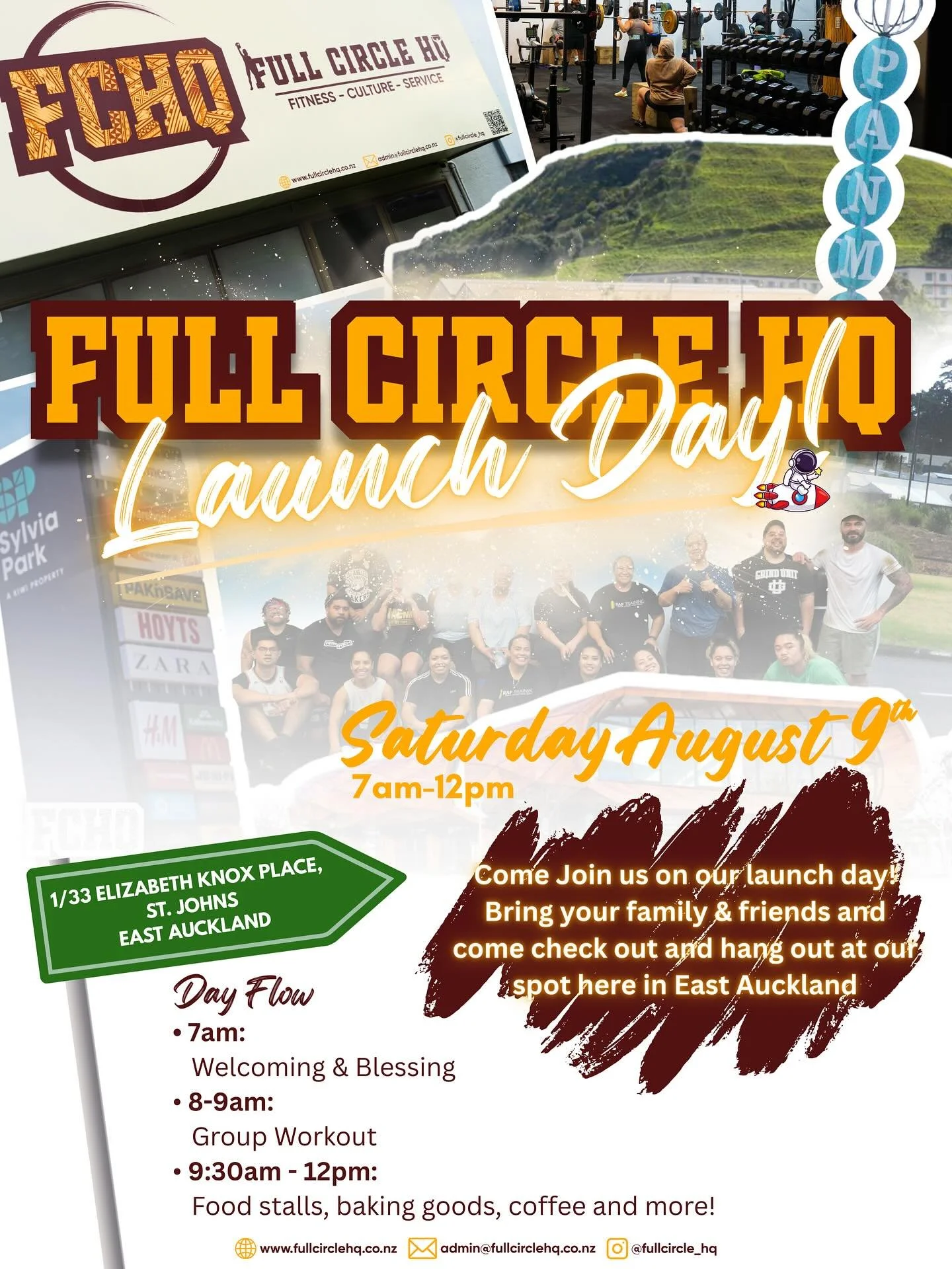 🚨OFFICIAL LAUNCH DAY🚨

🗓️ Saturday 9th of August
📍 1/33 Elizabeth Knox Place, St. Johns
⏰ 7am-12pm 

Join us on the 9th of August for our official launch day! 
Starting with a blessing of our facility then into a group workout and finish off our 
