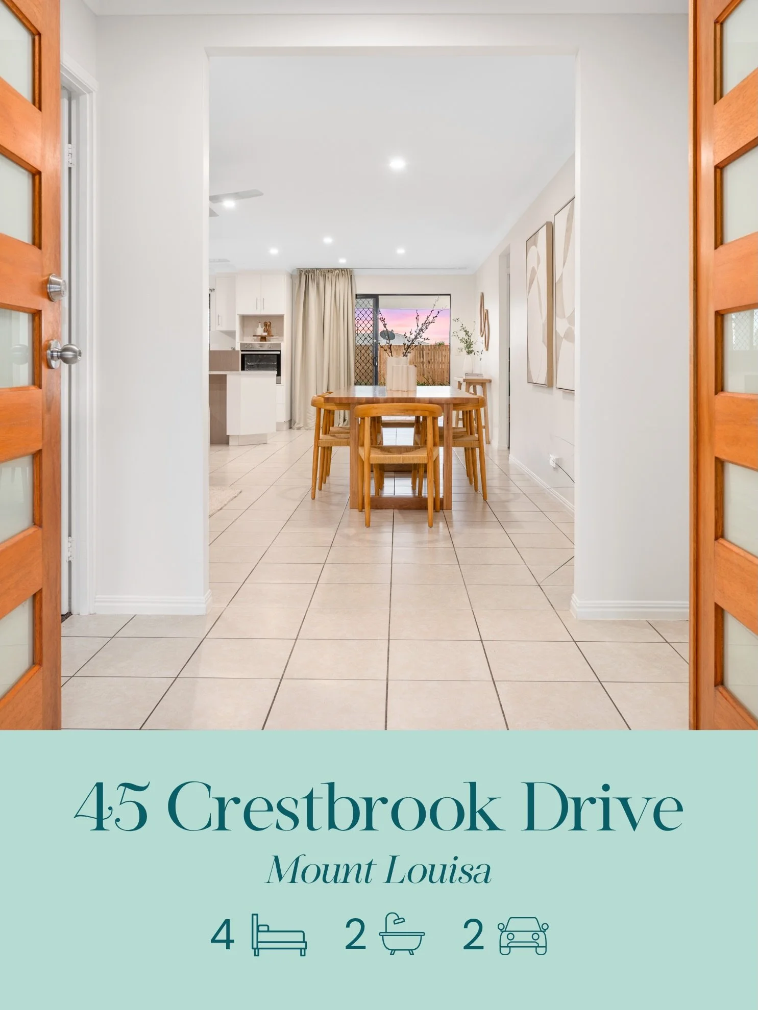 💌 45 Crestbrook Drive, Mount Louisa 💌

4 🛏️ + 2 🛁 + 2 🚗 

A well maintained four bedroom family home in a friendly suburb that&rsquo;s ready to move into and enjoy 📦 

Want to know more or be the first to see? 👀 
📲 0418 138 577
👩🏼&zwj;💻 ab